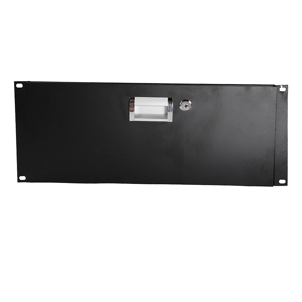 19" 4U Steel Plate DJ Drawer Equipment Cabinet with Keys Black view 7