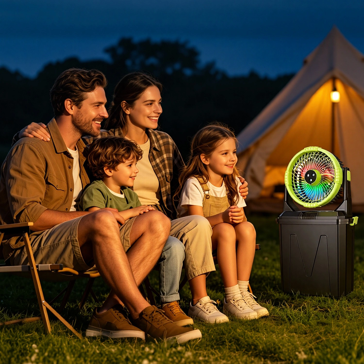 5-in-1 Rechargeable Misting Cooling Fan with 20000mAh Power Bank, 10L Large Water Tank 4 Mist Modes 4 Wind Speeds, RGB Night Light Timer Remote Control Portable Water Fan for Camping Patio RV Bedroom view 14
