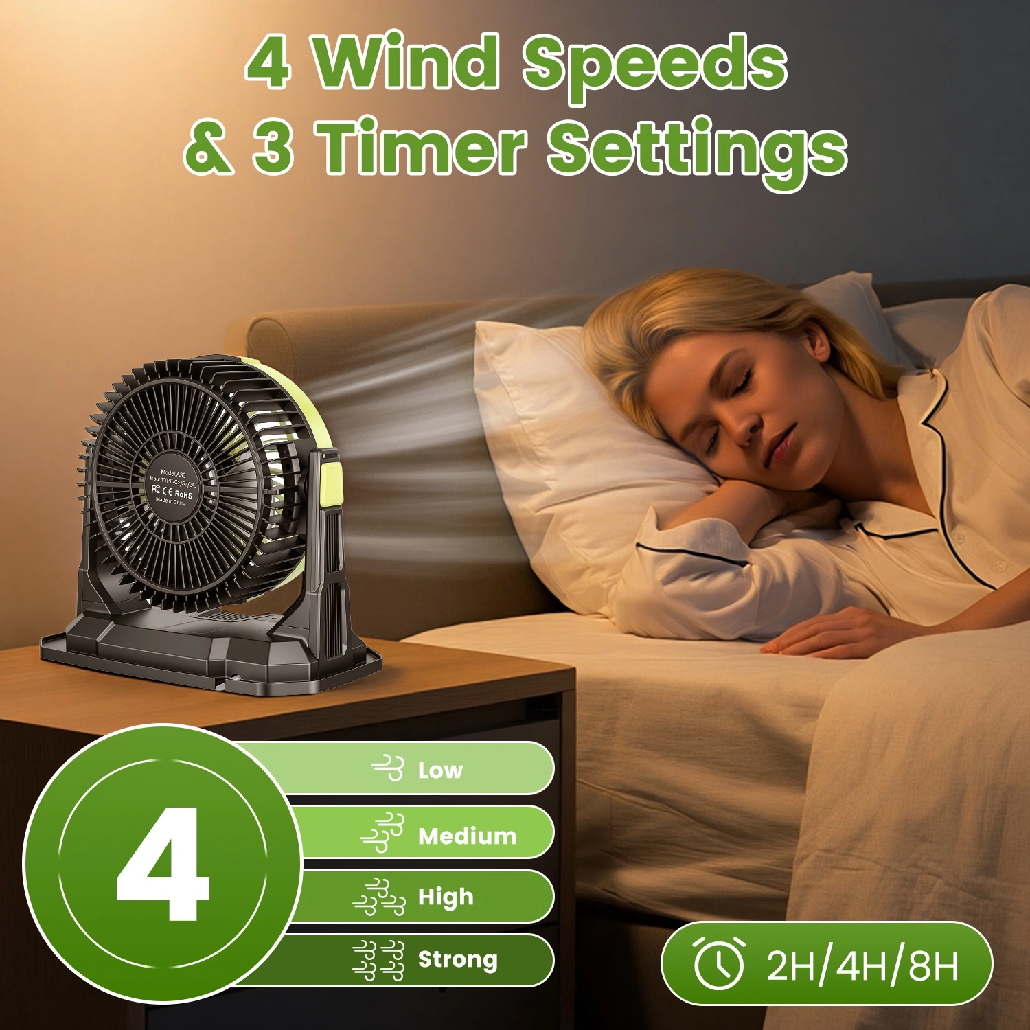 5-in-1 Rechargeable Misting Cooling Fan with 20000mAh Power Bank, 10L Large Water Tank 4 Mist Modes 4 Wind Speeds, RGB Night Light Timer Remote Control Portable Water Fan for Camping Patio RV Bedroom view 16