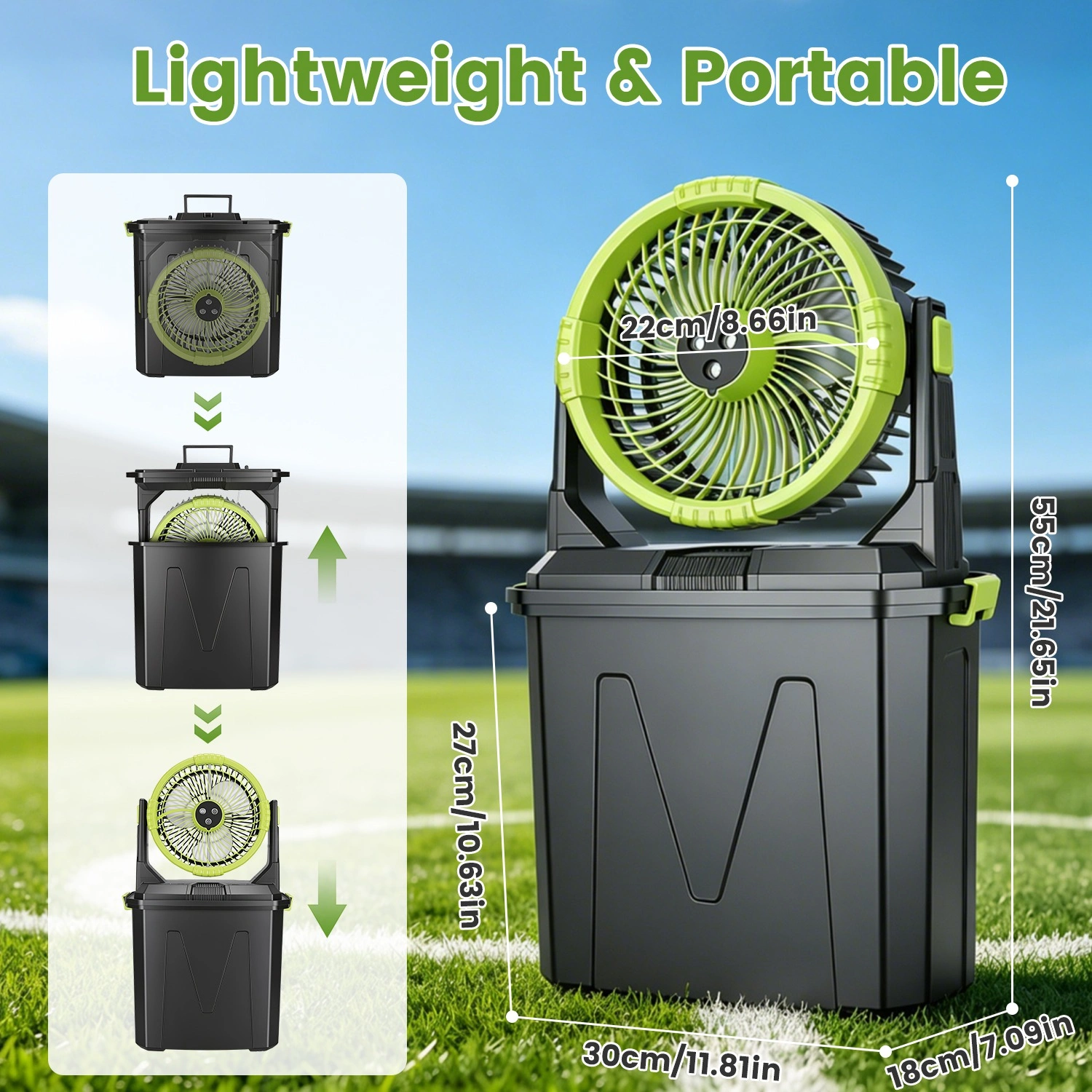 5-in-1 Rechargeable Misting Cooling Fan with 20000mAh Power Bank, 10L Large Water Tank 4 Mist Modes 4 Wind Speeds, RGB Night Light Timer Remote Control Portable Water Fan for Camping Patio RV Bedroom view 17