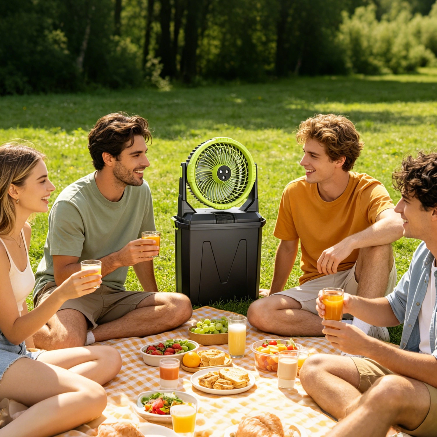 5-in-1 Rechargeable Misting Cooling Fan with 20000mAh Power Bank, 10L Large Water Tank 4 Mist Modes 4 Wind Speeds, RGB Night Light Timer Remote Control Portable Water Fan for Camping Patio RV Bedroom view 18