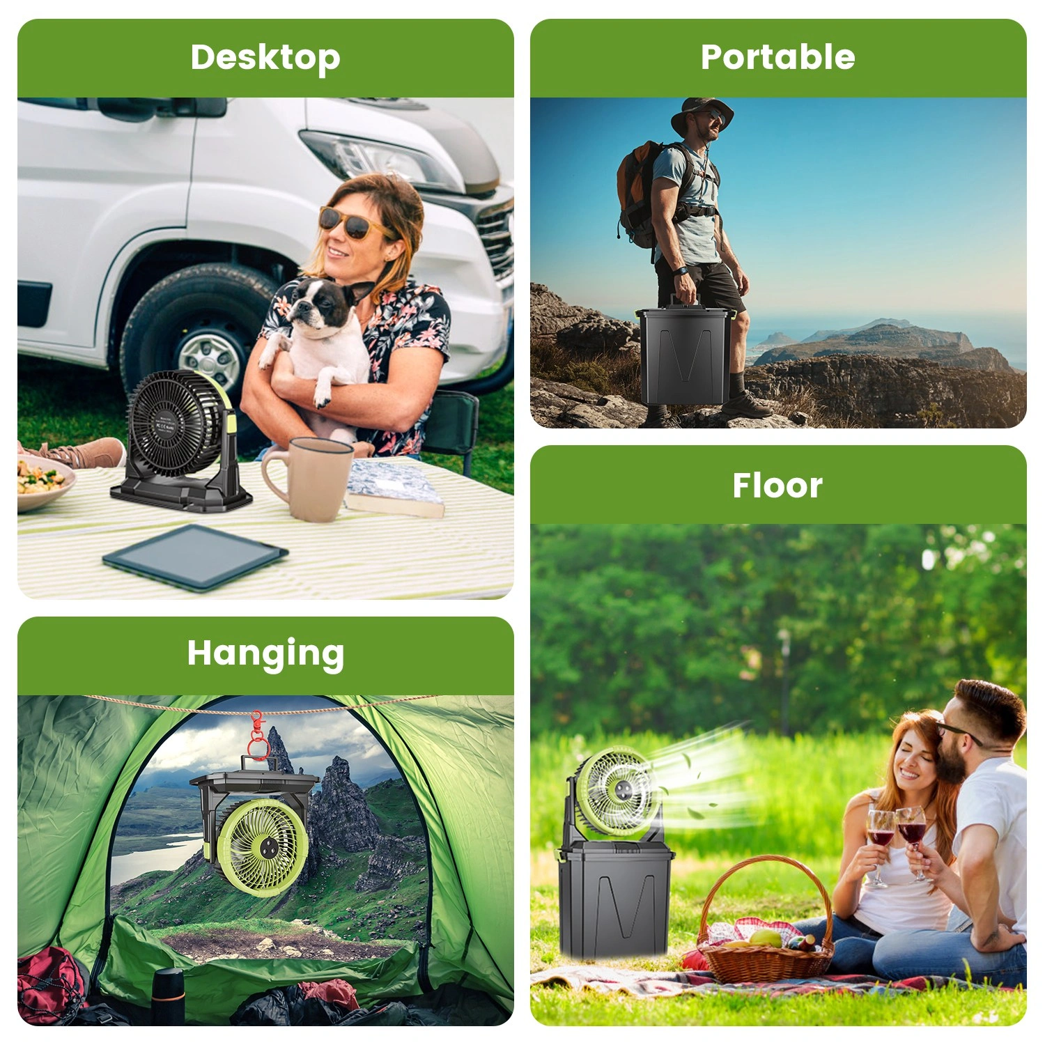 5-in-1 Rechargeable Misting Cooling Fan with 20000mAh Power Bank, 10L Large Water Tank 4 Mist Modes 4 Wind Speeds, RGB Night Light Timer Remote Control Portable Water Fan for Camping Patio RV Bedroom view 9