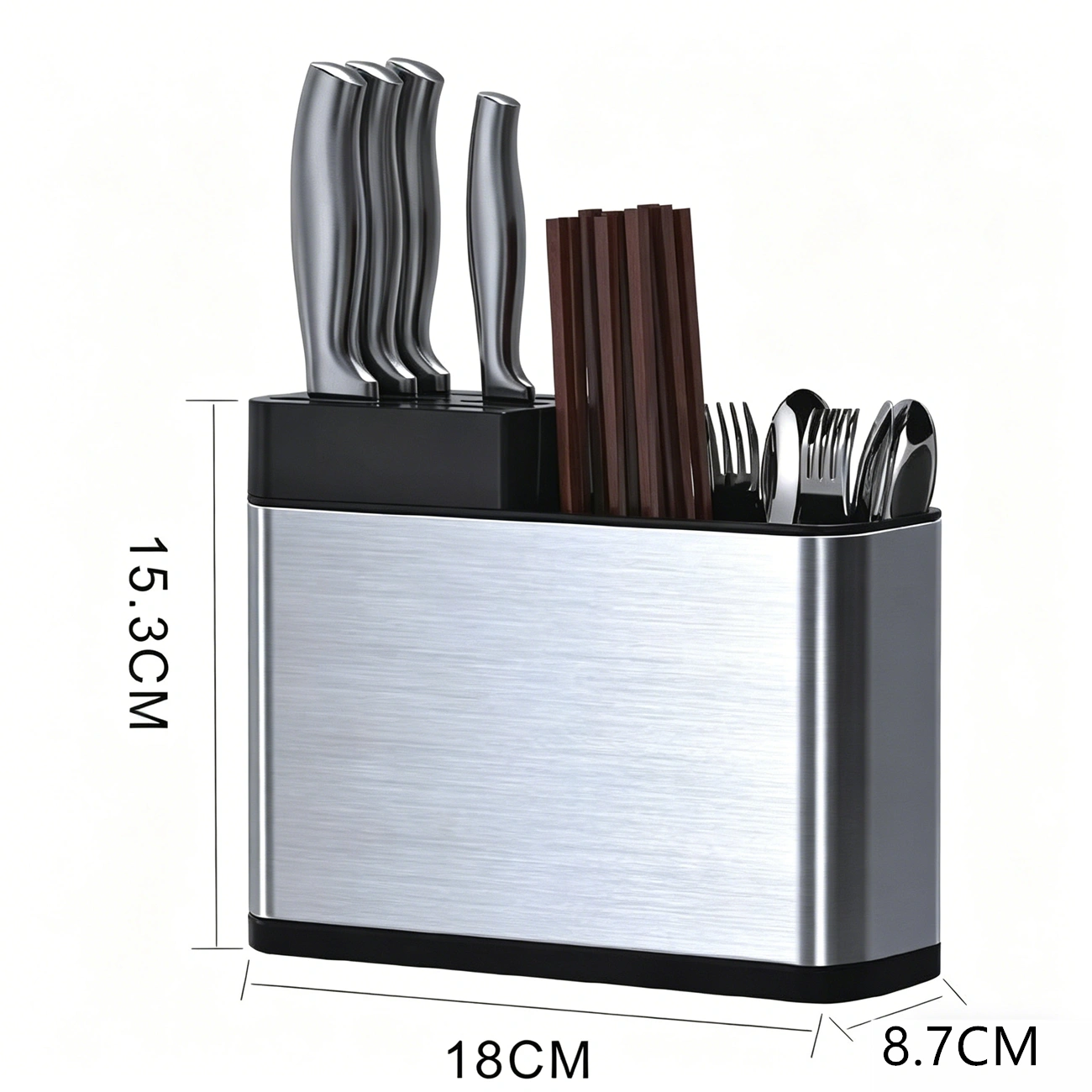 Kitchen Knife Block Holder Utensil Organizer Rack Wall Mount Cutlery Chopstick Storage Box view 2