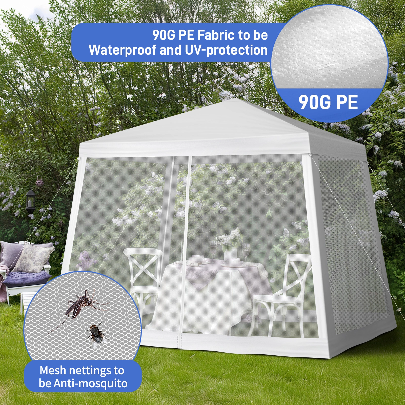 8X8FT Mesh Party Tent view 7