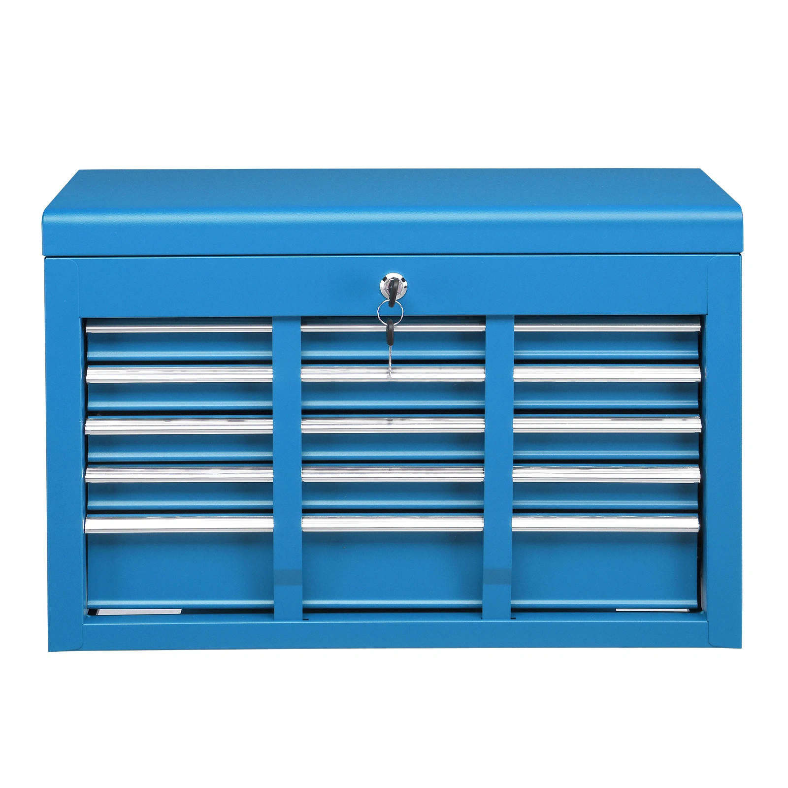 5-Drawer Lockable Steel Tool Chest, 330 lbs Capacity, Blue Heavy-Duty Tool Storage Cabinet with Drawer Liners & Lid Support for Workshop/Garage Maintenance view 2