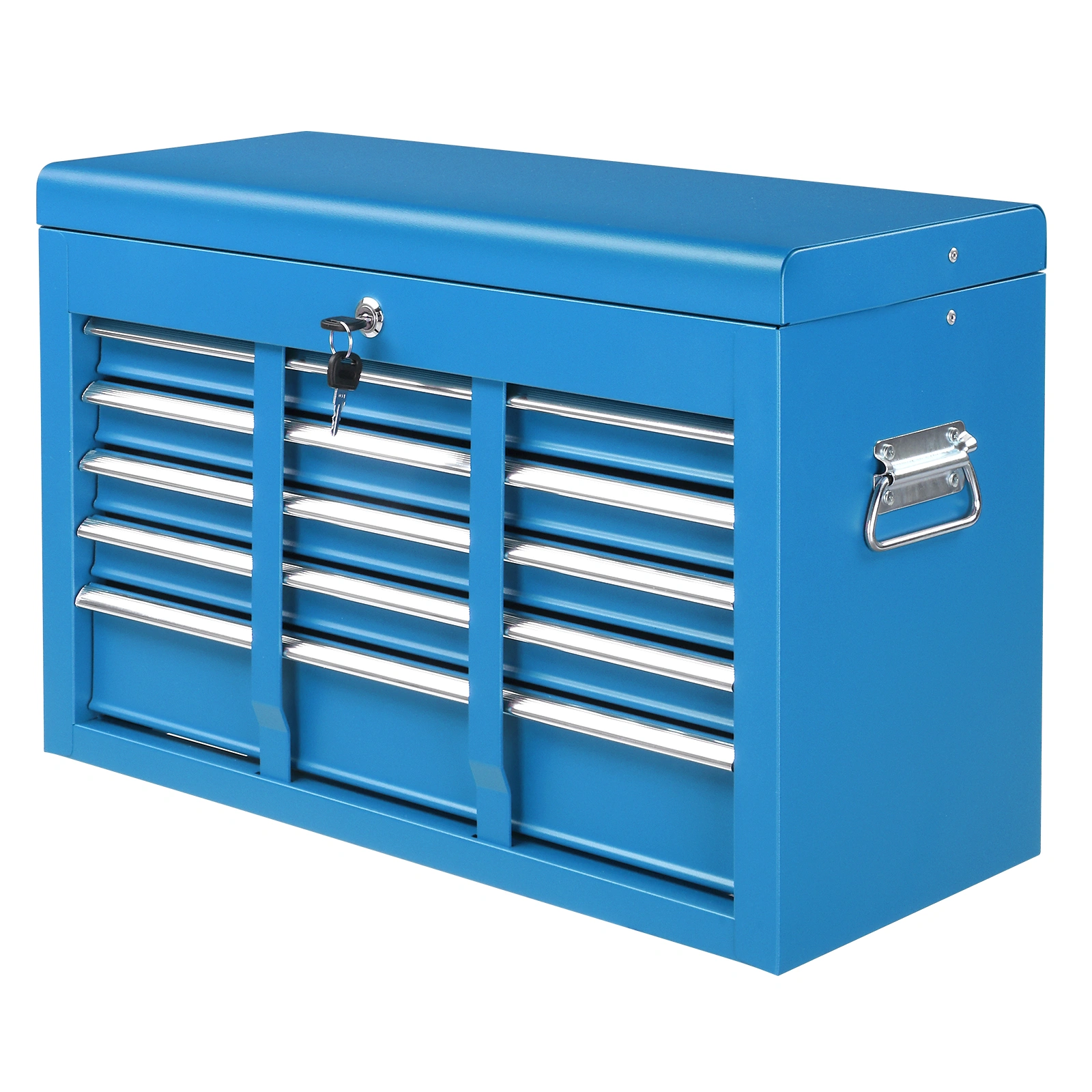 5-Drawer Lockable Steel Tool Chest, 330 lbs Capacity, Blue Heavy-Duty Tool Storage Cabinet with Drawer Liners & Lid Support for Workshop/Garage Maintenance view 3