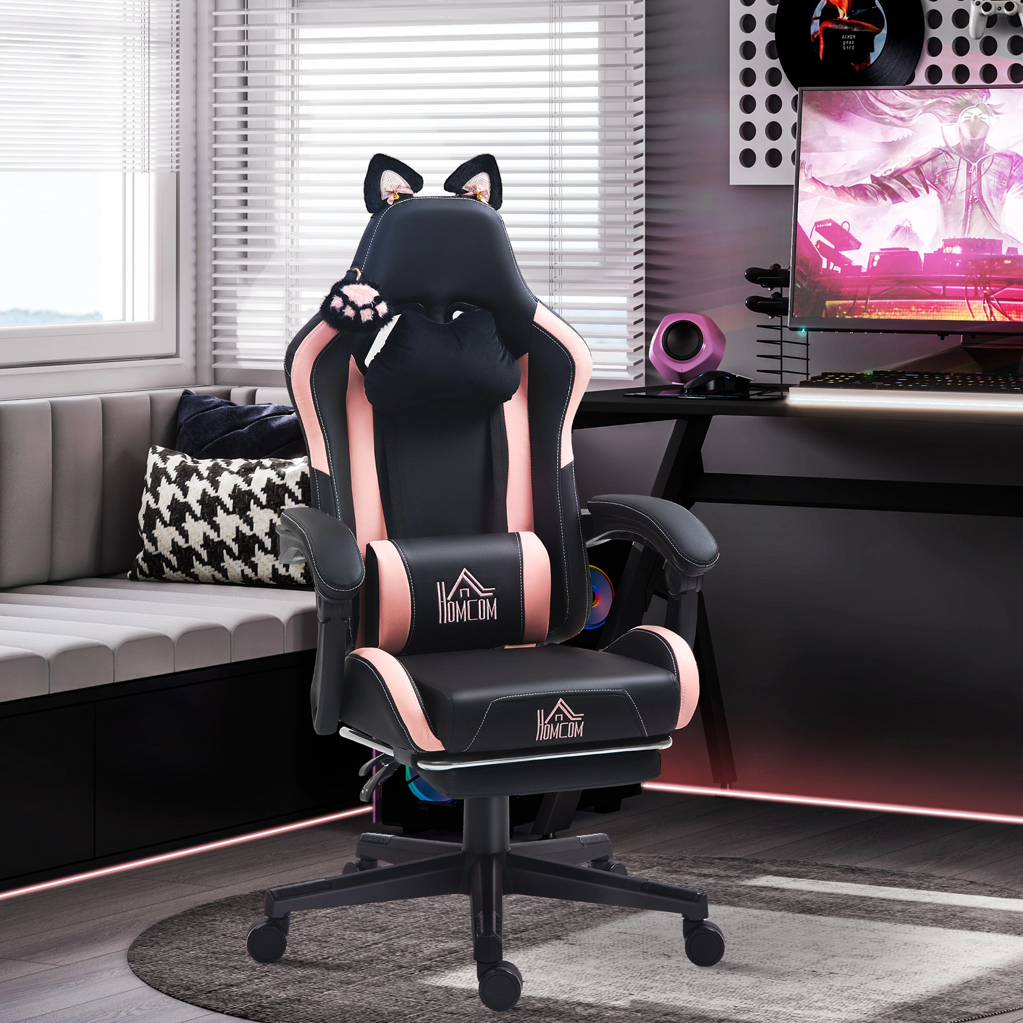 Gaming Chair Ergonomic Computer Chair with Lumbar Support, High Back Racing Style Recliner