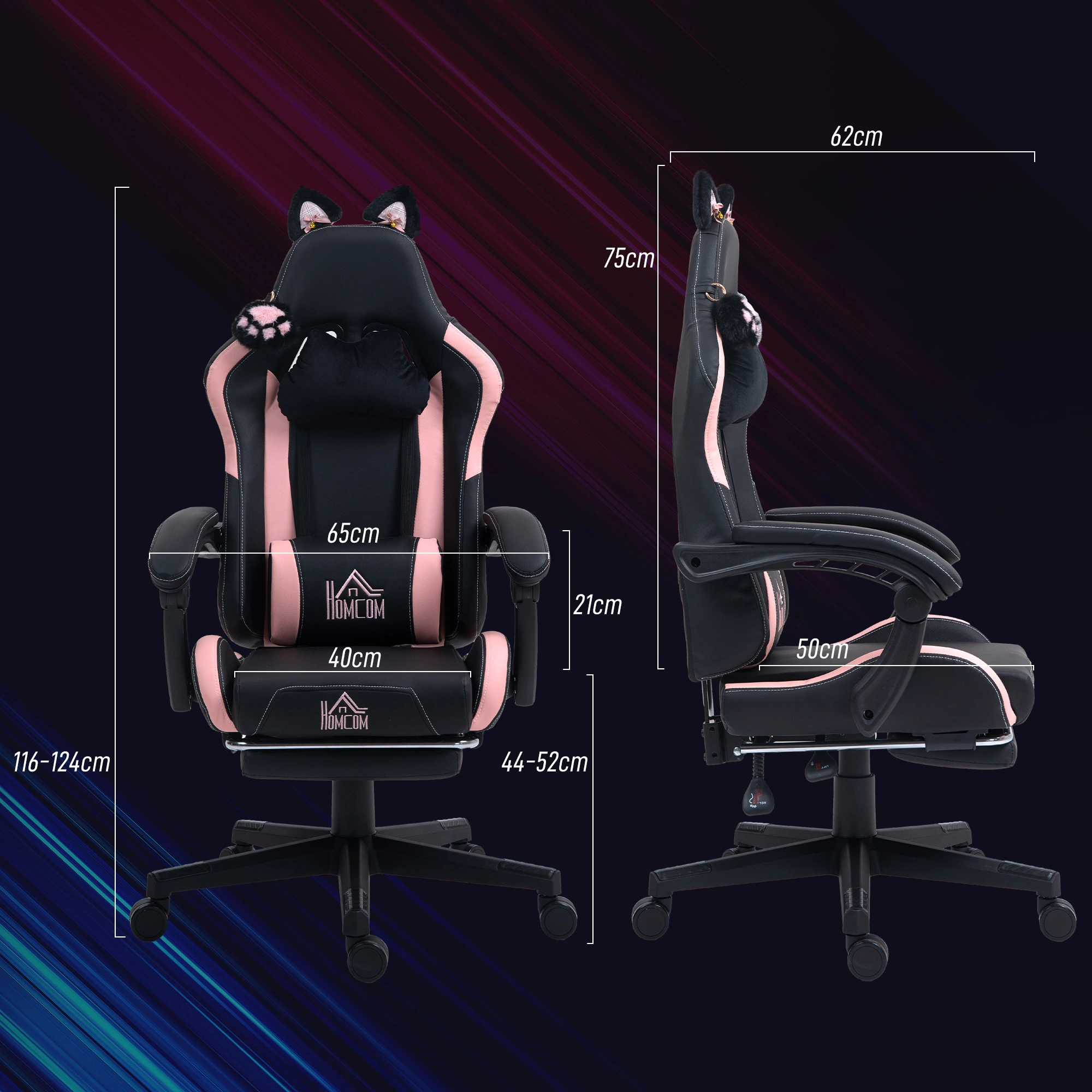 Gaming Chair Ergonomic Computer Chair with Lumbar Support, High Back Racing Style Recliner view 4