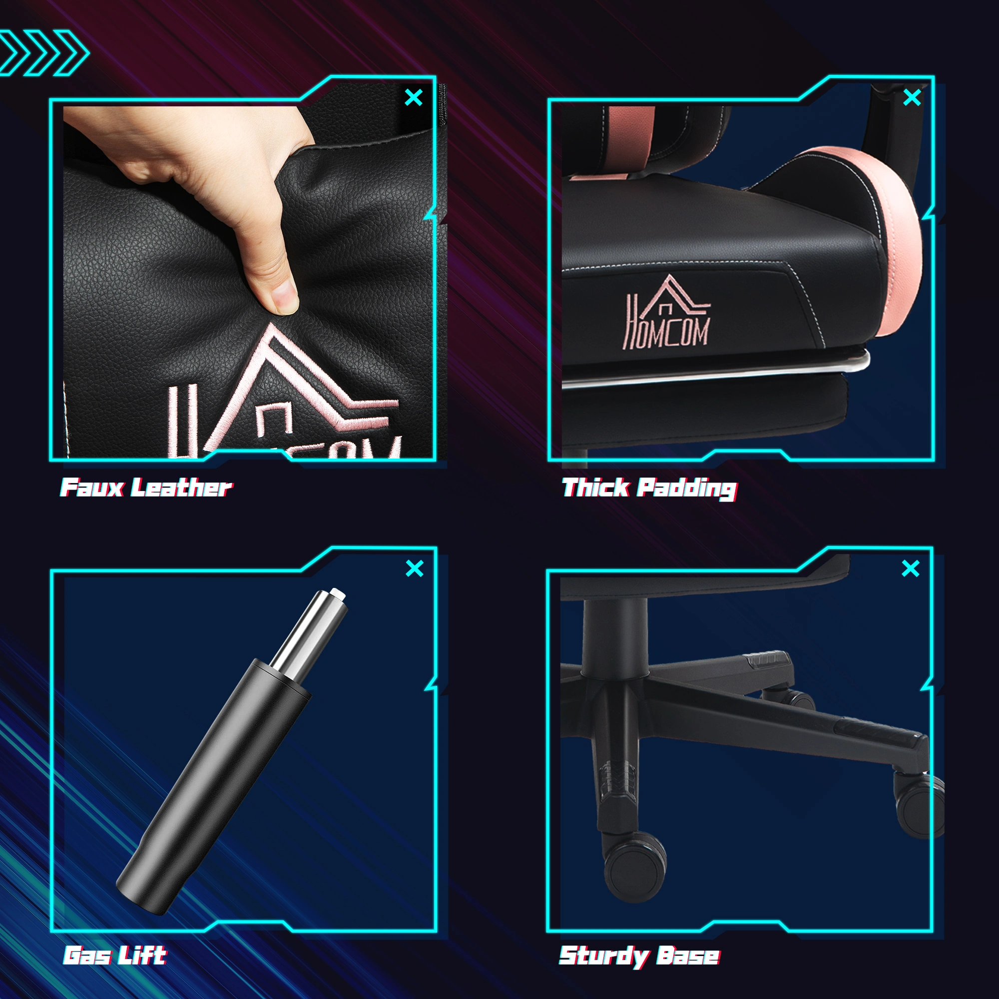 Gaming Chair Ergonomic Computer Chair with Lumbar Support, High Back Racing Style Recliner view 5