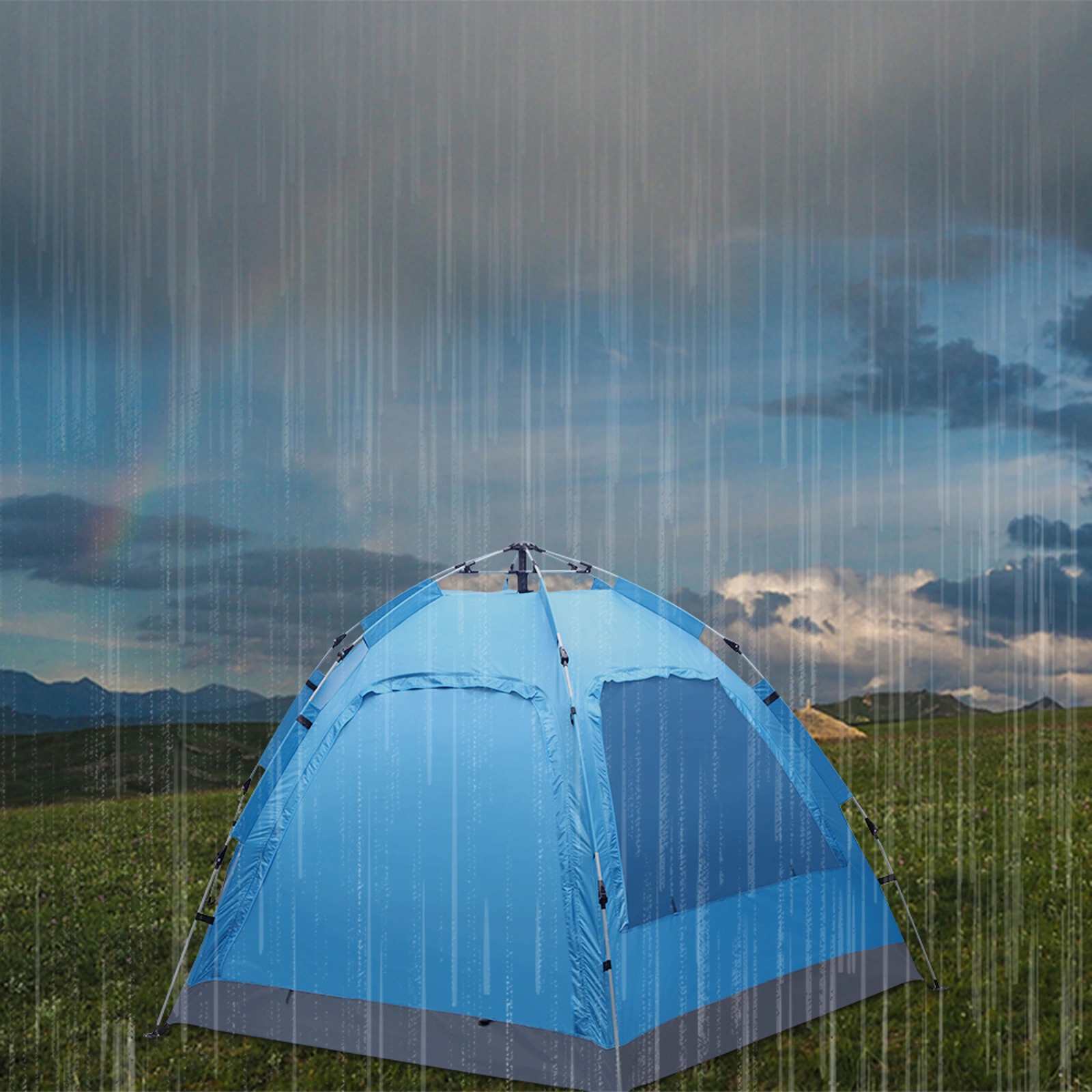 3-4 Person Automatic Family Tent Instant Pop Up Waterproof for Camping Hiking Travel Outdoor Activities view 14