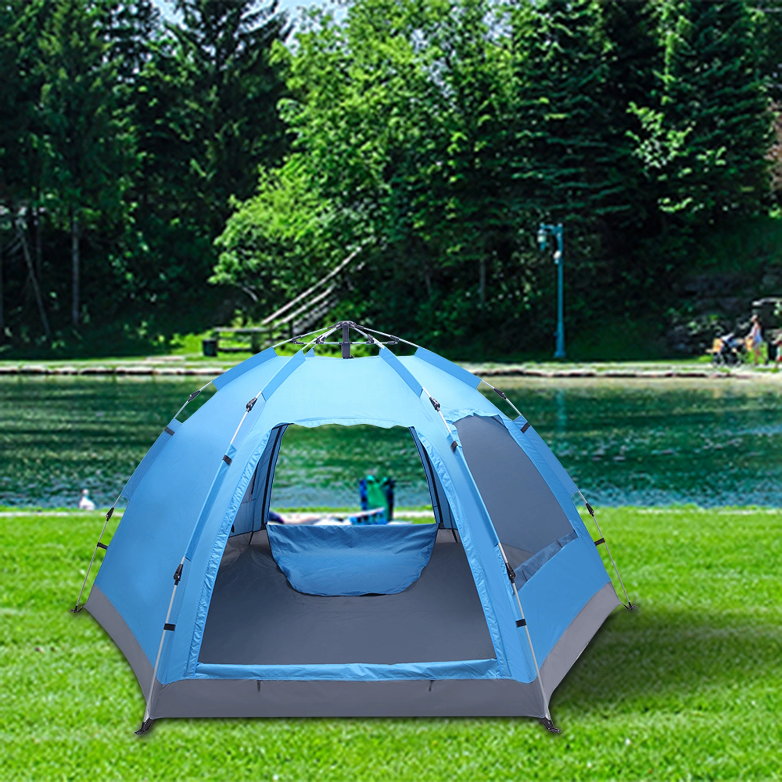 3-4 Person Automatic Family Tent Instant Pop Up Waterproof for Camping Hiking Travel Outdoor Activities view 16