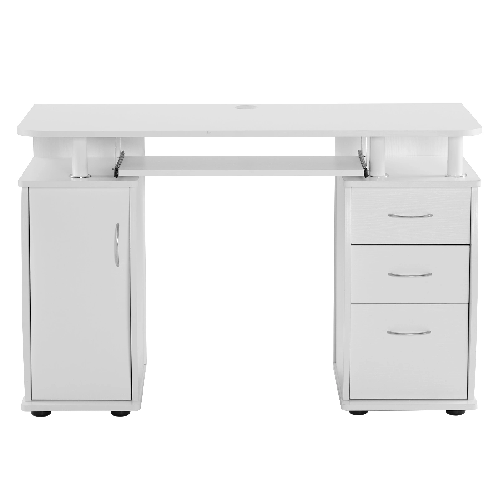 Embossed White Particle Board with Melamine Laminate 1155574cm One-Door Three-Drawer Computer Desk view 10