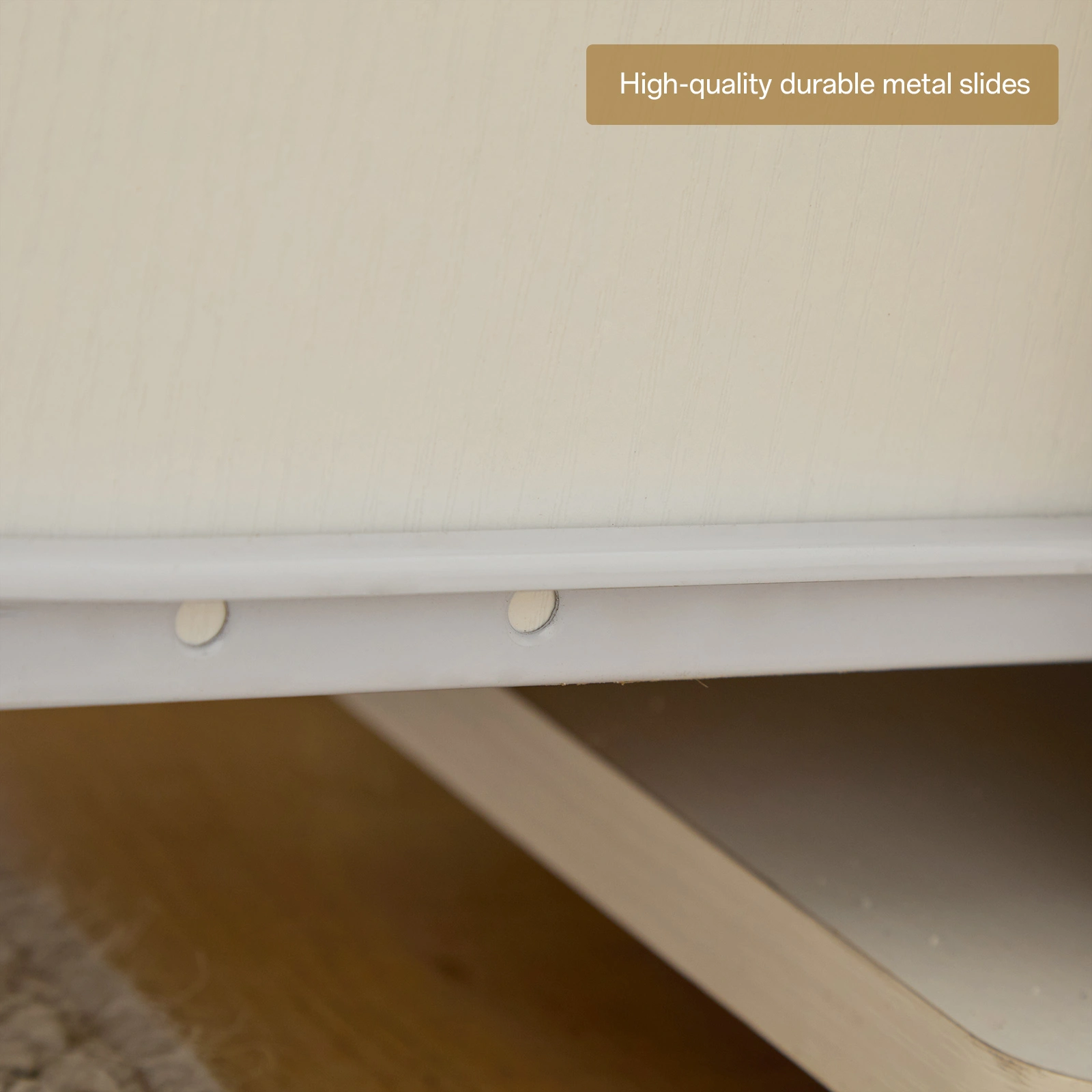 Embossed White Particle Board with Melamine Laminate 1155574cm One-Door Three-Drawer Computer Desk view 4