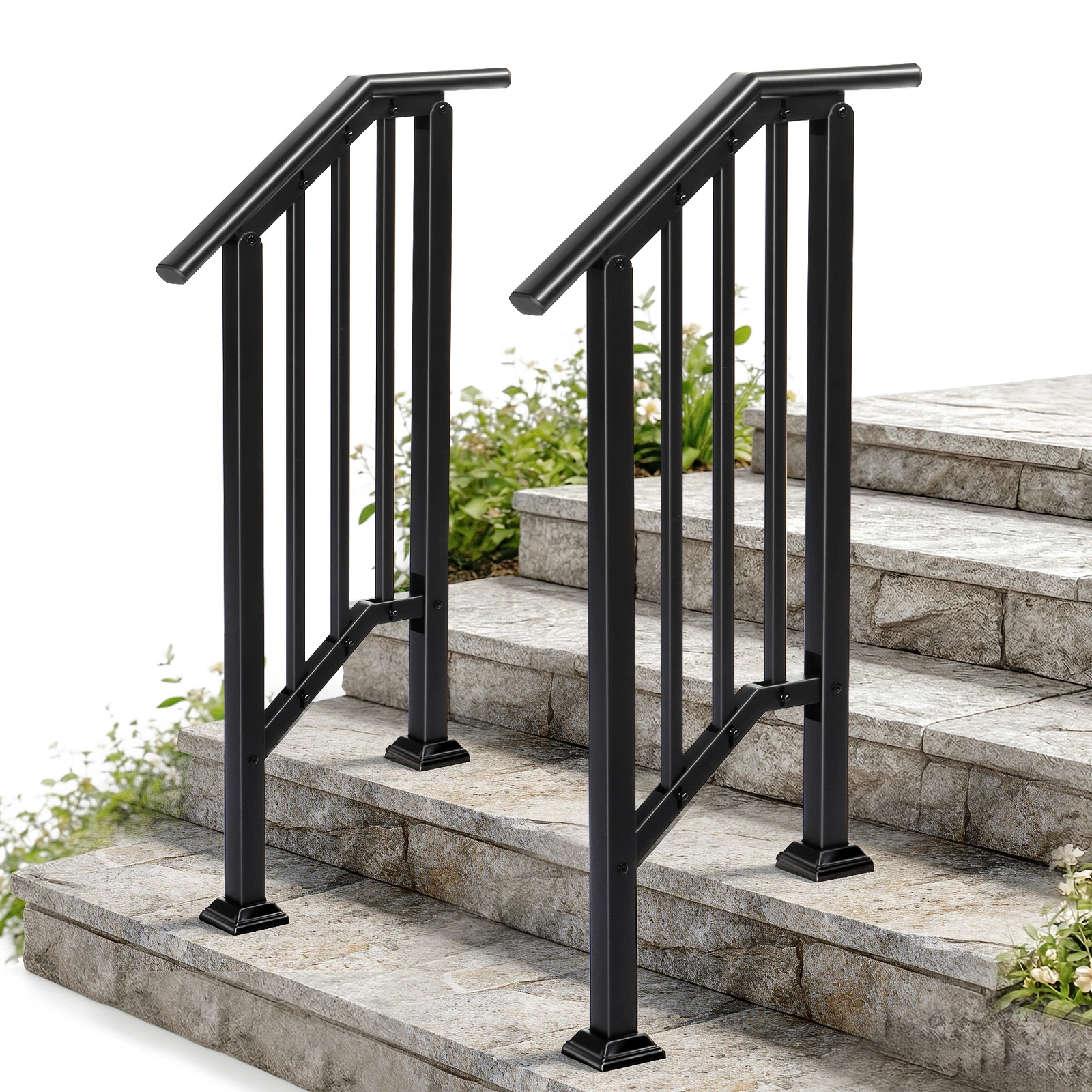 Handrails for Outdoor Steps Fits 1 to 2 Steps view 5