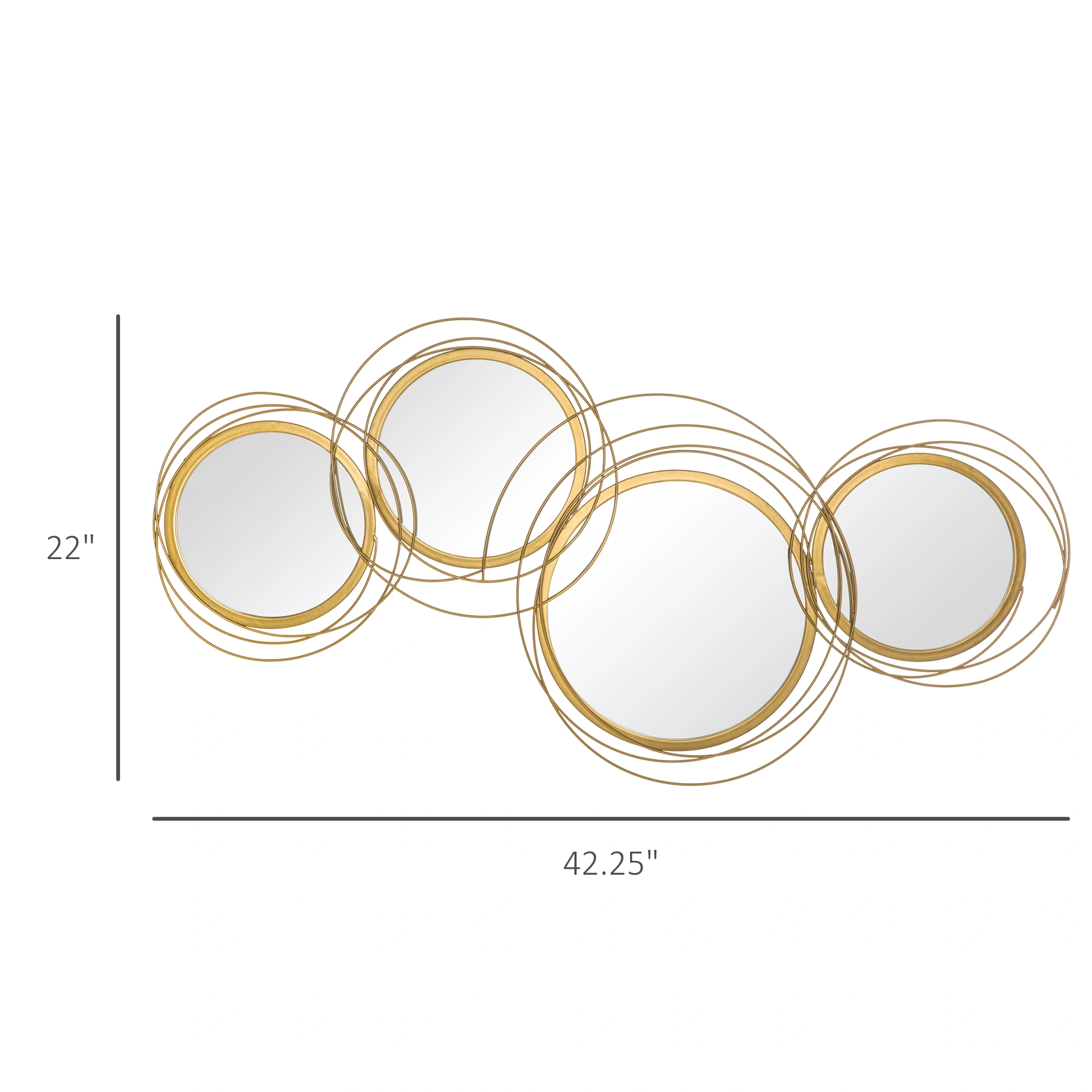 Wall Mirror - Decorative Home Hanging Mirror for Living Room Bedroom Bathroom Entryway Decor view 2