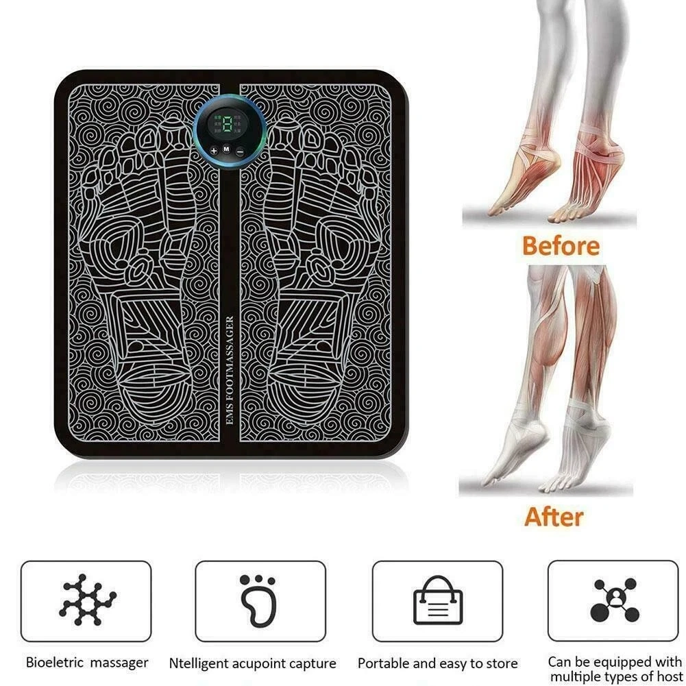 Electric Foot Massager Pad - 19 Levels, 8 Modes Muscle Stimulator Mat for Blood Circulation view 3