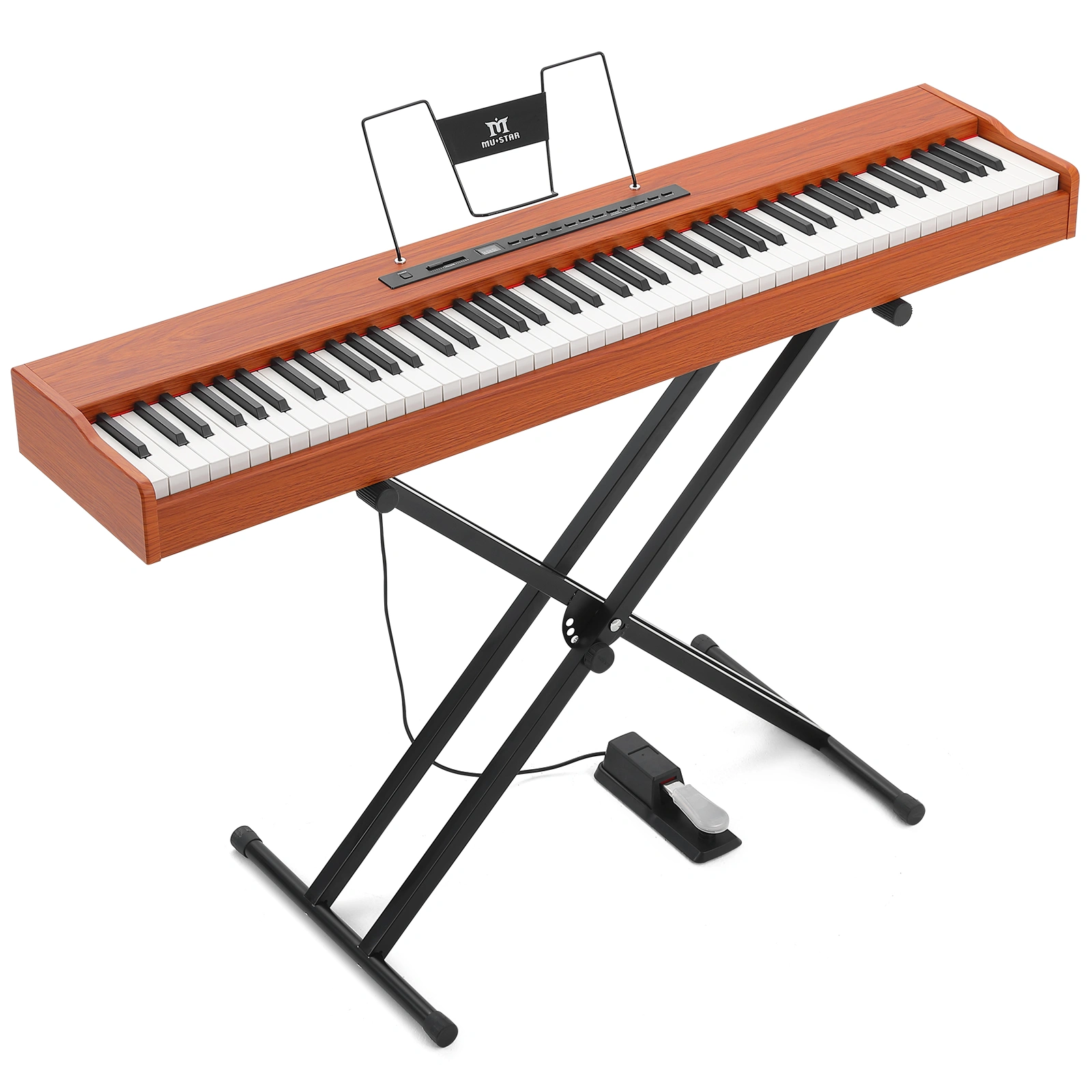 88 Key Weighted Digital Piano, Professional Electric Piano with hammer Action Keys, 128 Polyphony, Studio Monitor Output, for Home & Stage