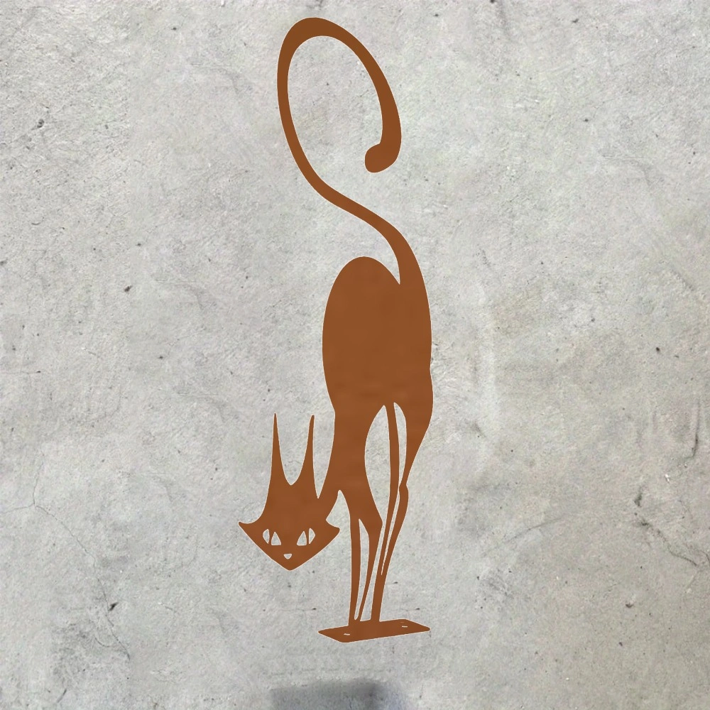 CIFbuy1pc Charming Rusty Series of Wrought Iron Crafts - Cat Halloween Fence Ornaments. Outdoor Garden Statue Ornaments for Garden Party Decor.(TikTok/temu self-pickup orders) view 11