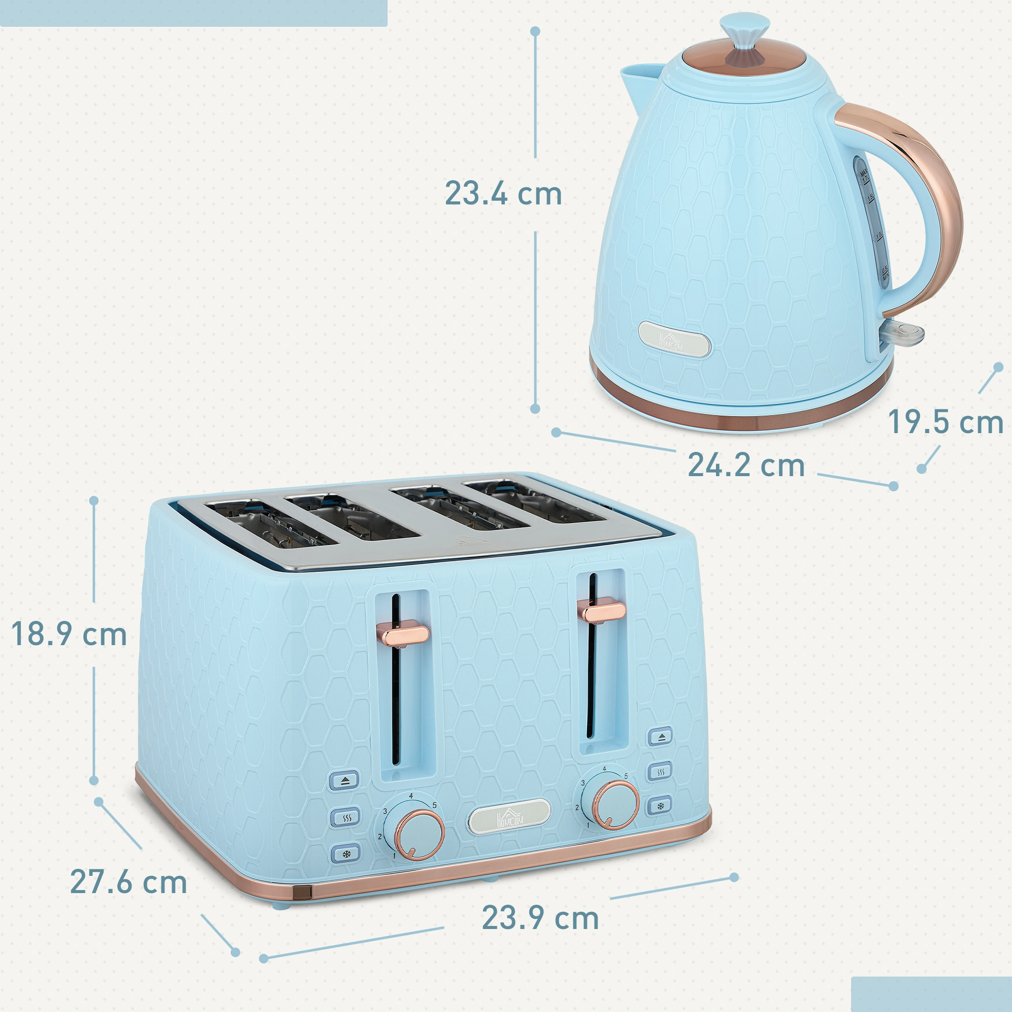 Premium Kettle and Toaster Set - Matching 2-Piece Kitchen Appliance Gift Set for Home & Office view 2