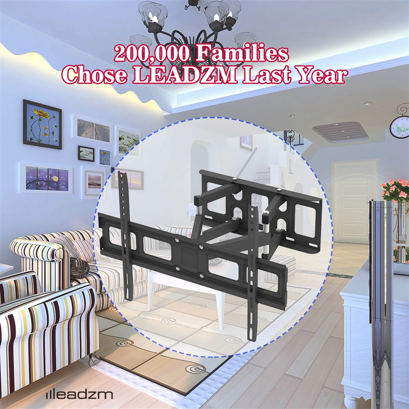 32-70 Inch Double Pendulum Large Base TV Stand Tmds-101 Bearing 50Kg/Vese600*400/Upper And Lower-10~ 10° view 14