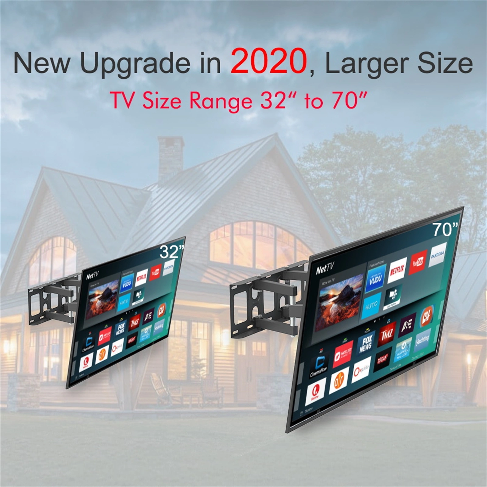 32-70 Inch Double Pendulum Large Base TV Stand Tmds-101 Bearing 50Kg/Vese600*400/Upper And Lower-10~ 10° view 4