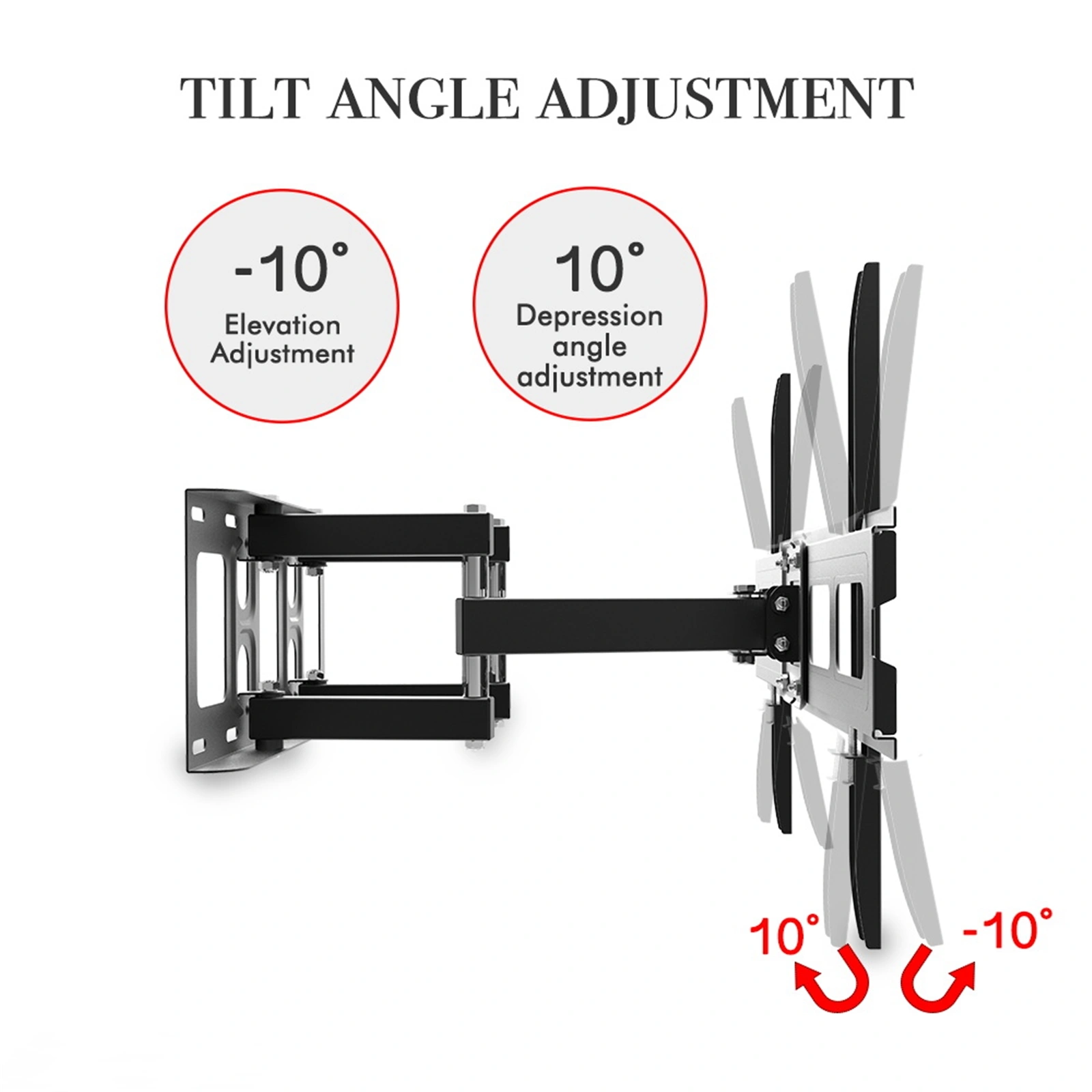 32-70 Inch Double Pendulum Large Base TV Stand Tmds-101 Bearing 50Kg/Vese600*400/Upper And Lower-10~ 10° view 6