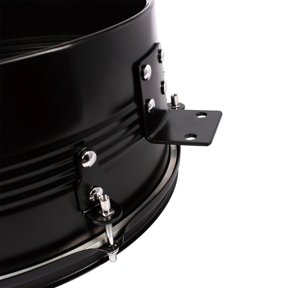 Percussion 13" & 14" Timbales Drum Set with Stand and Cowbell - Black view 2