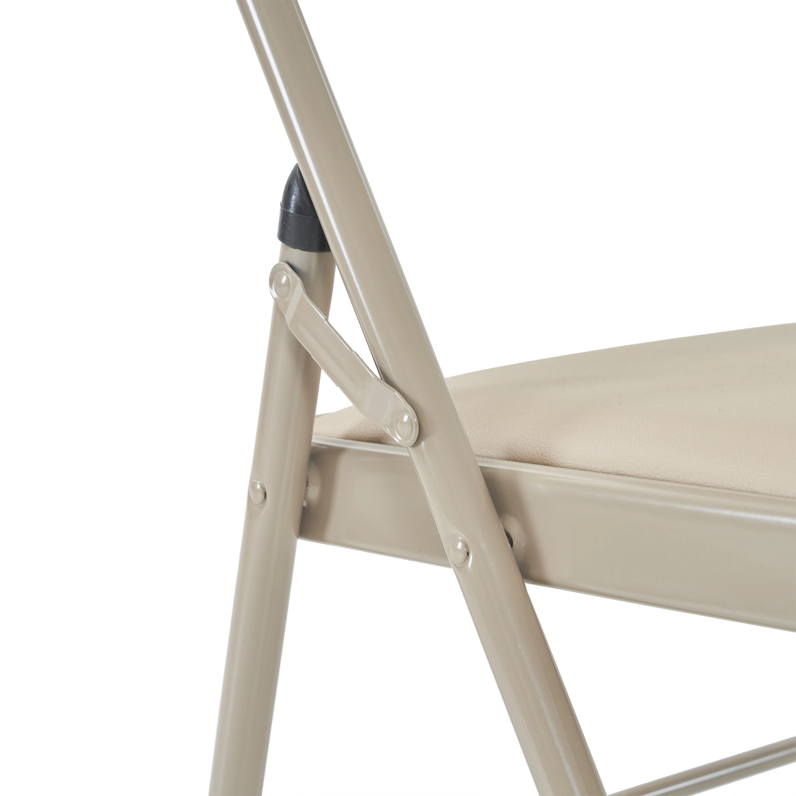 4pcs Elegant Foldable Iron & PVC Chairs for Convention & Exhibition Light Brown view 11