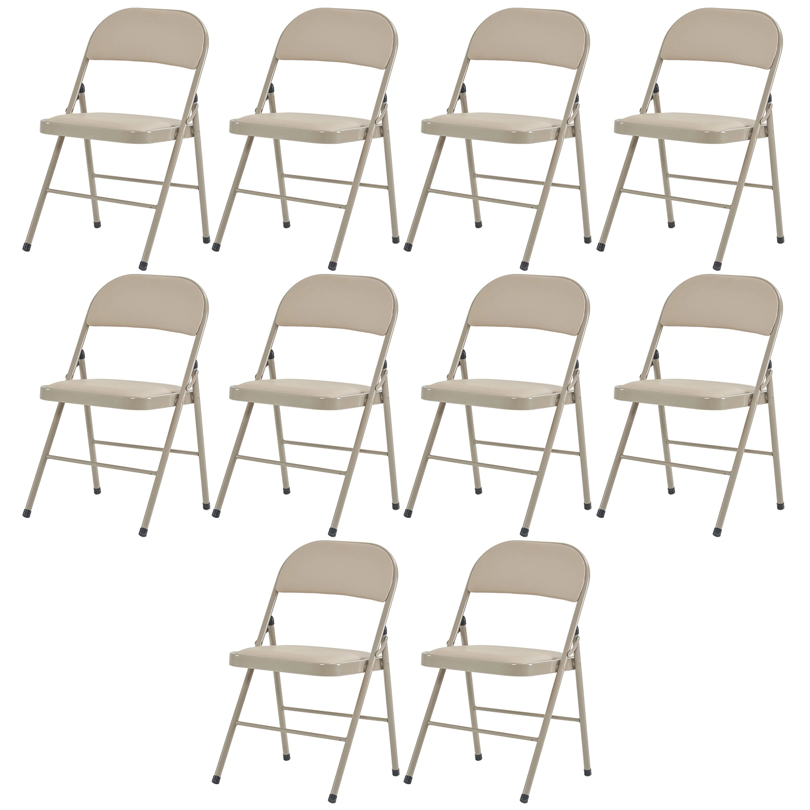 4pcs Elegant Foldable Iron & PVC Chairs for Convention & Exhibition Light Brown view 16
