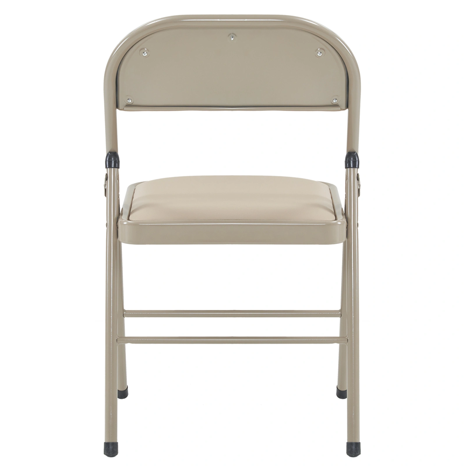 4pcs Elegant Foldable Iron & PVC Chairs for Convention & Exhibition Light Brown view 4