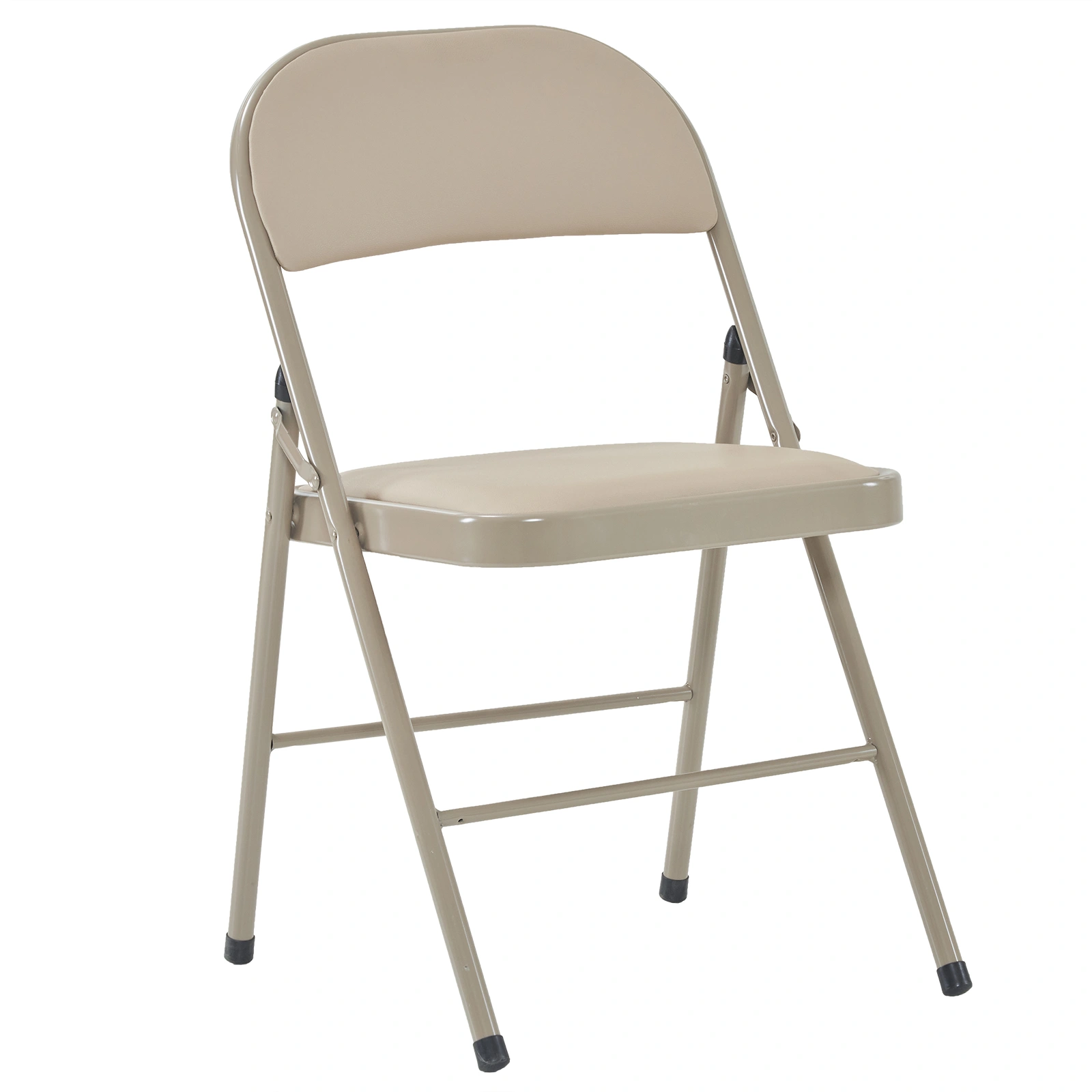 4pcs Elegant Foldable Iron & PVC Chairs for Convention & Exhibition Light Brown view 6