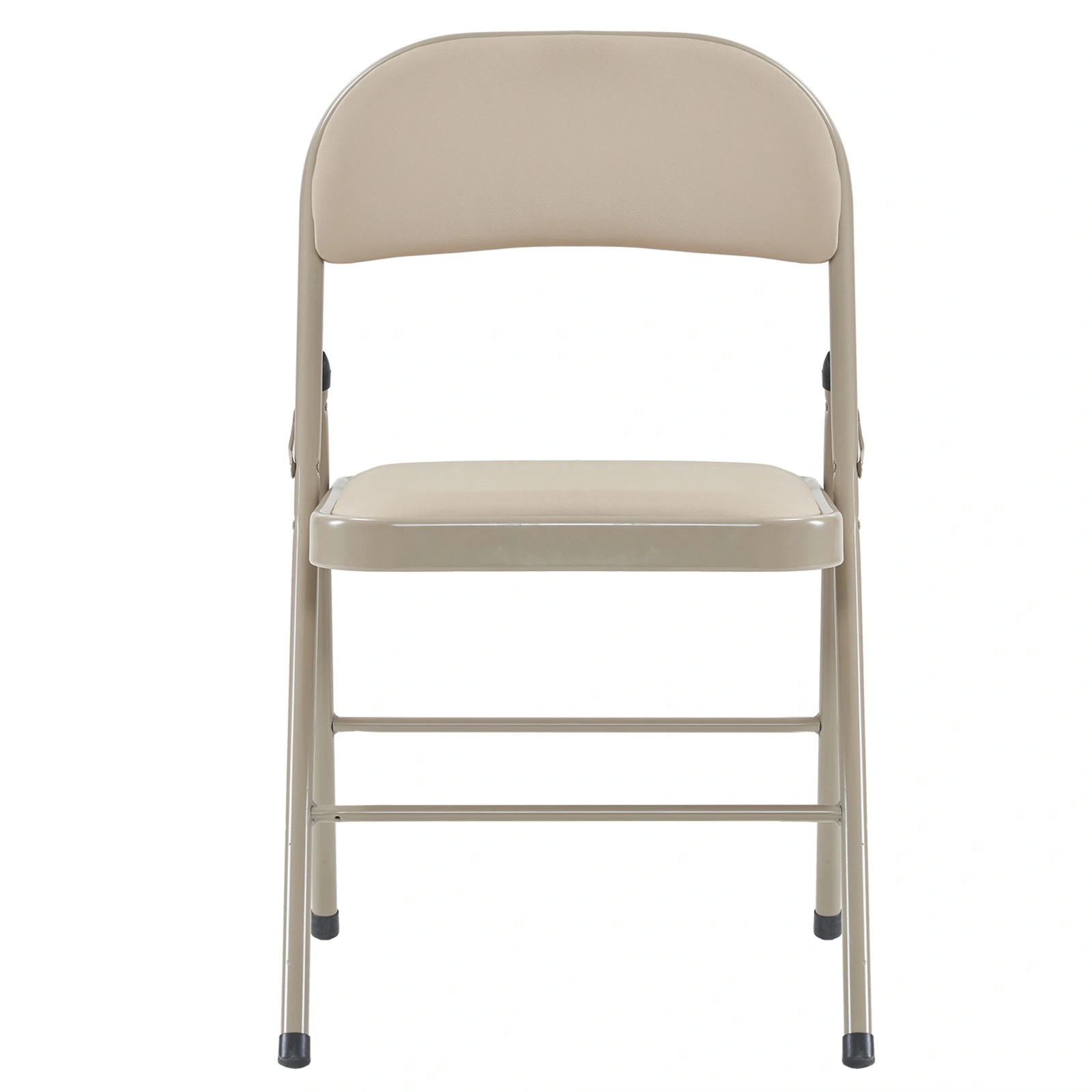4pcs Elegant Foldable Iron & PVC Chairs for Convention & Exhibition Light Brown view 7