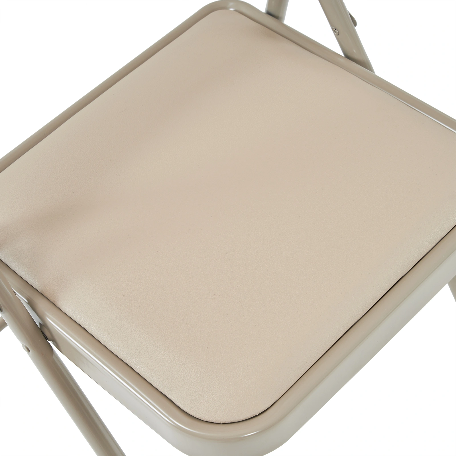 4pcs Elegant Foldable Iron & PVC Chairs for Convention & Exhibition Light Brown view 8