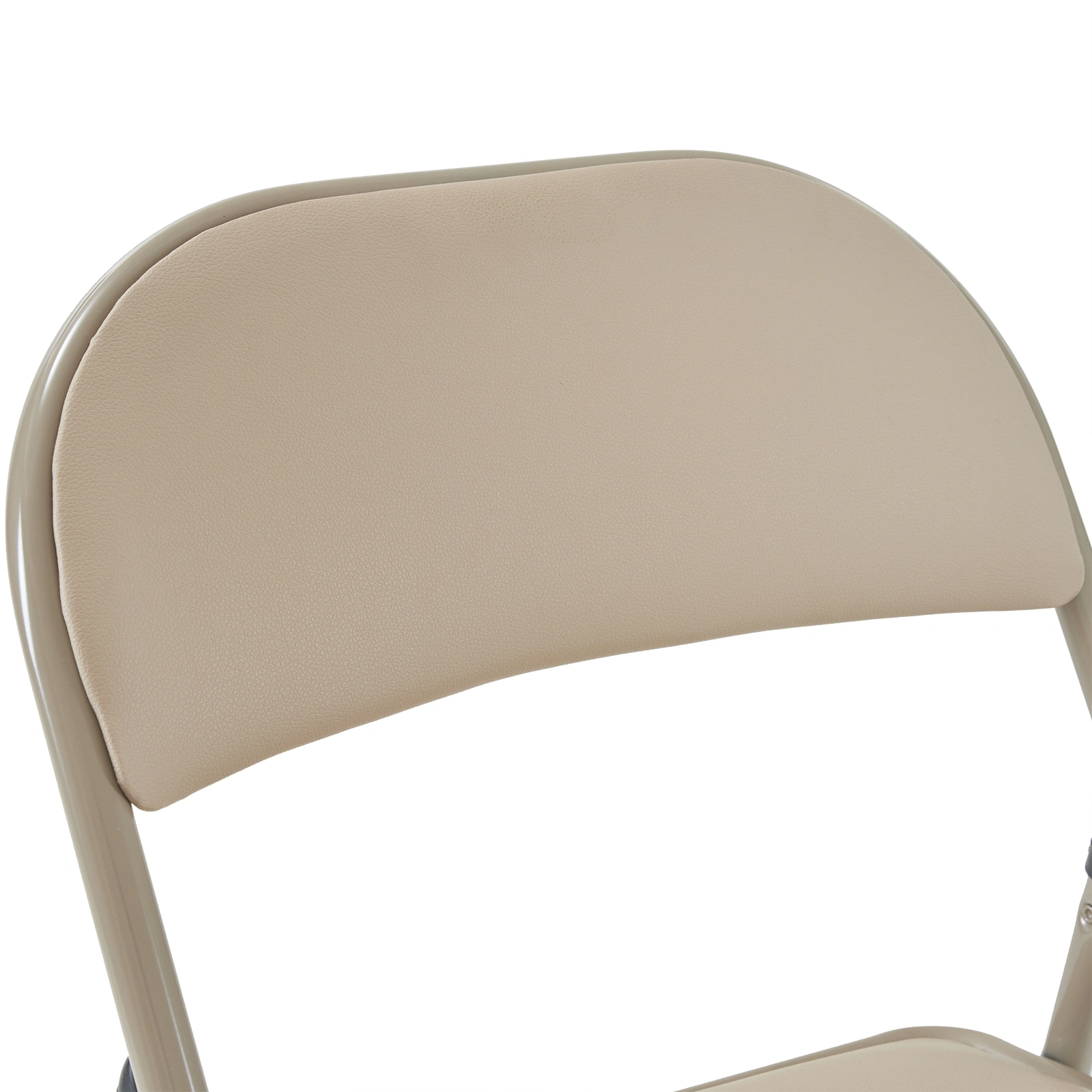 4pcs Elegant Foldable Iron & PVC Chairs for Convention & Exhibition Light Brown view 9