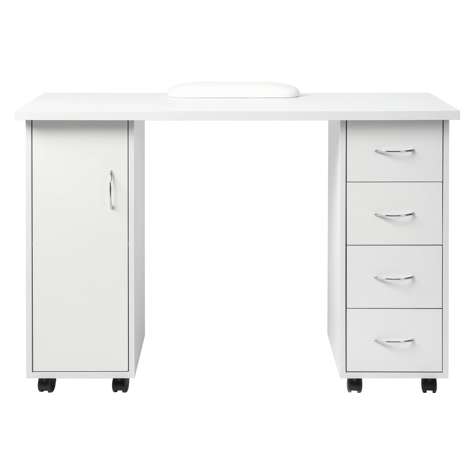 Double Edged Manicure Nail Table with Drawer White view 10