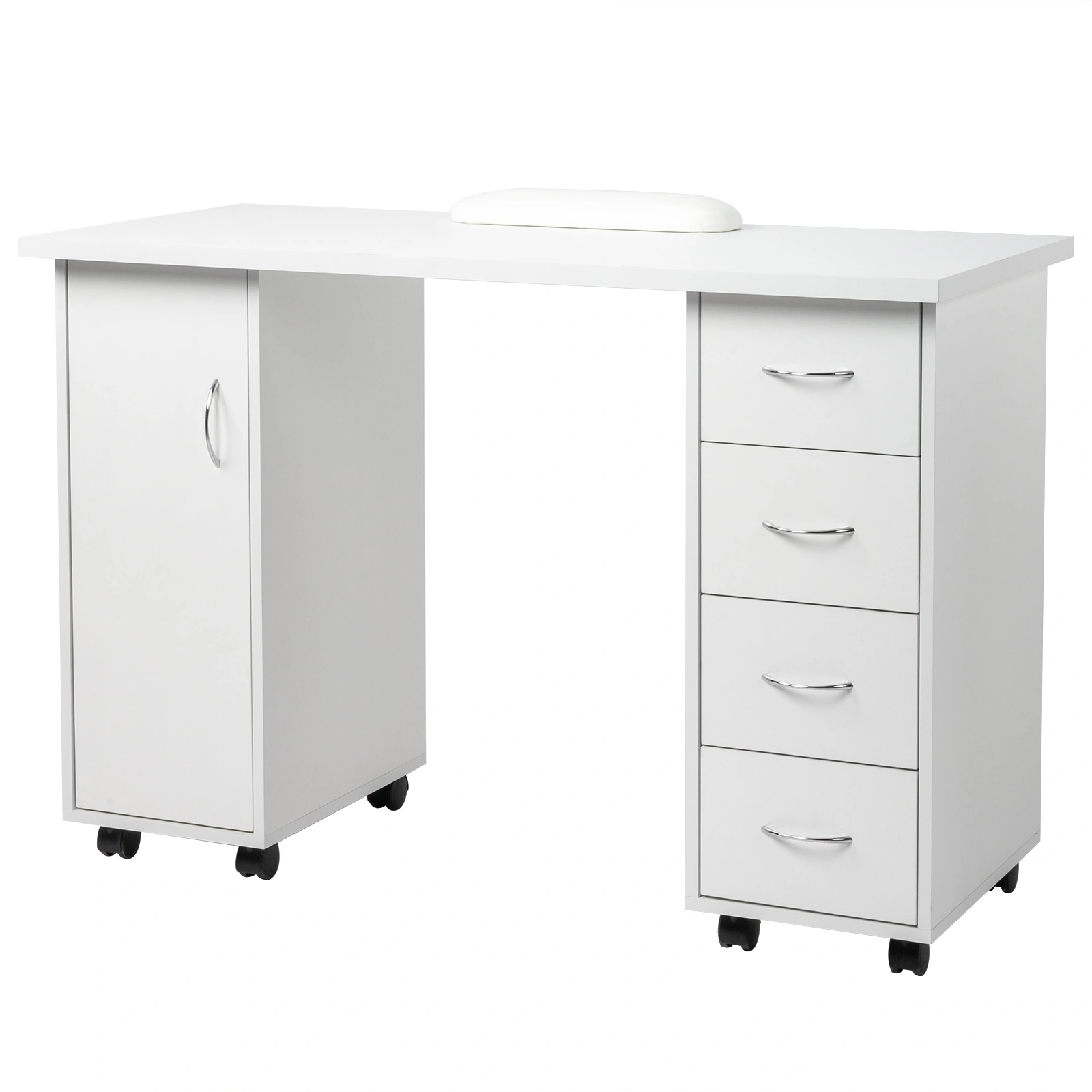 Double Edged Manicure Nail Table with Drawer White view 11