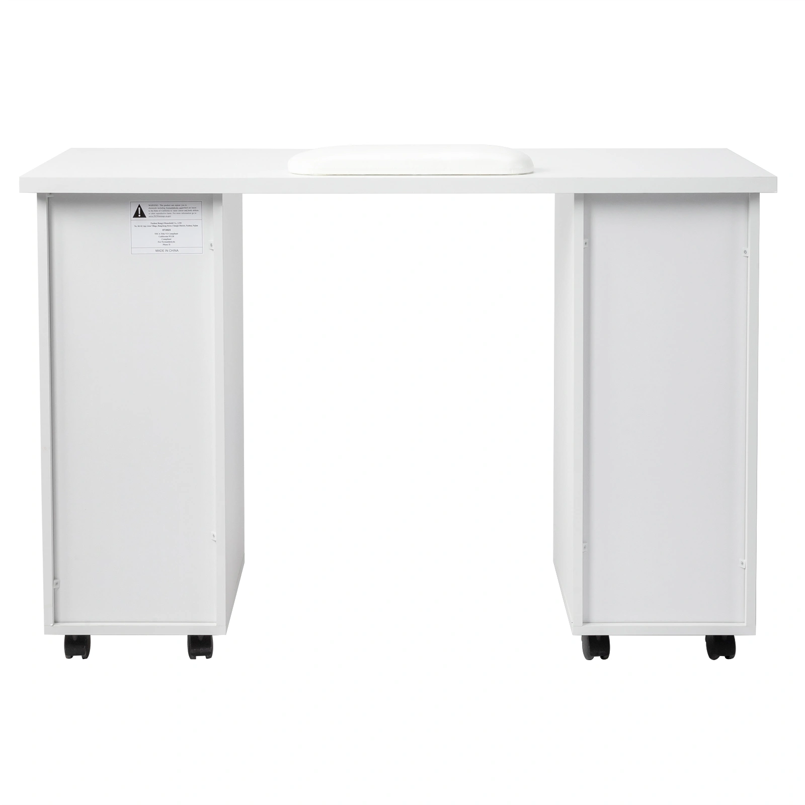 Double Edged Manicure Nail Table with Drawer White view 5