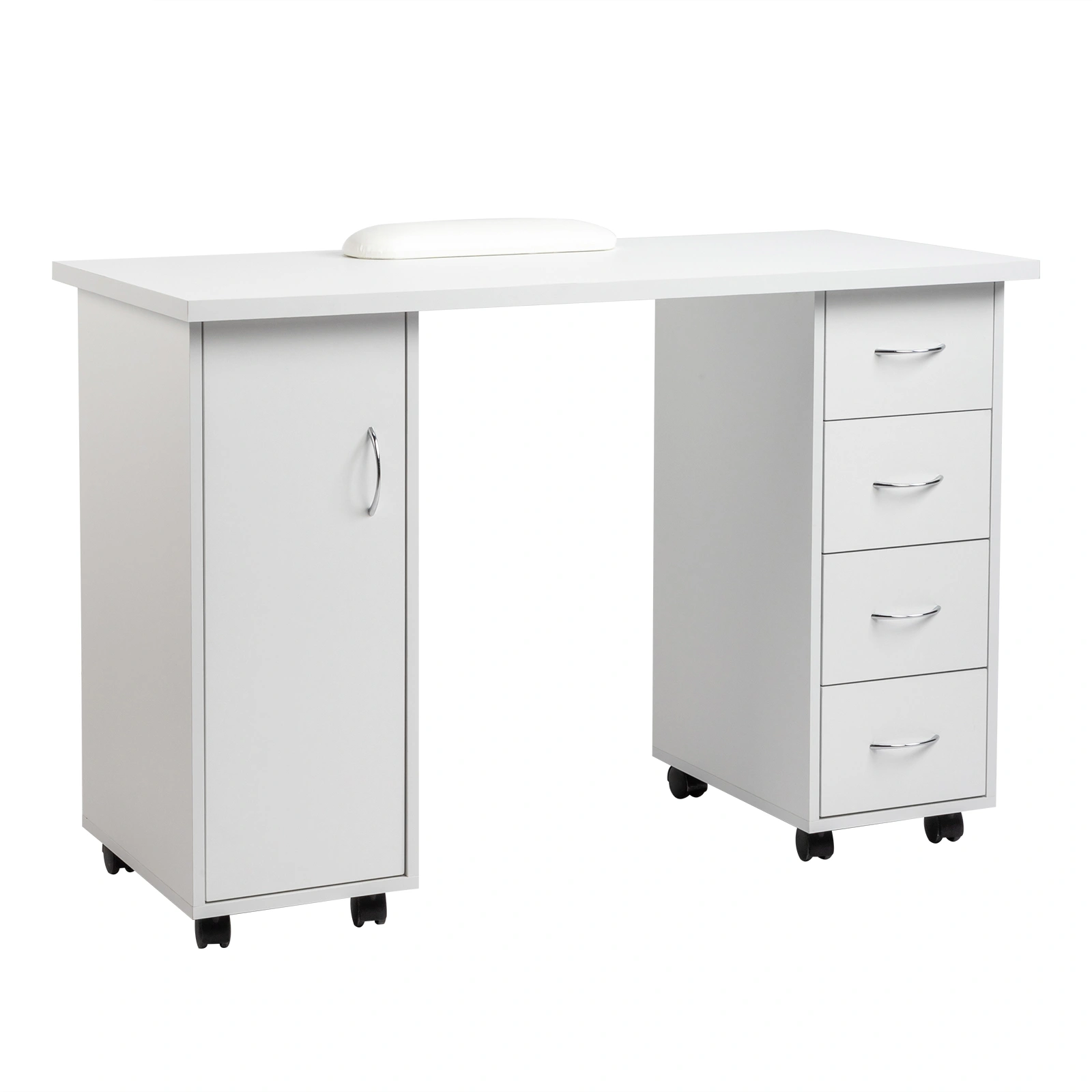 Double Edged Manicure Nail Table with Drawer White view 7
