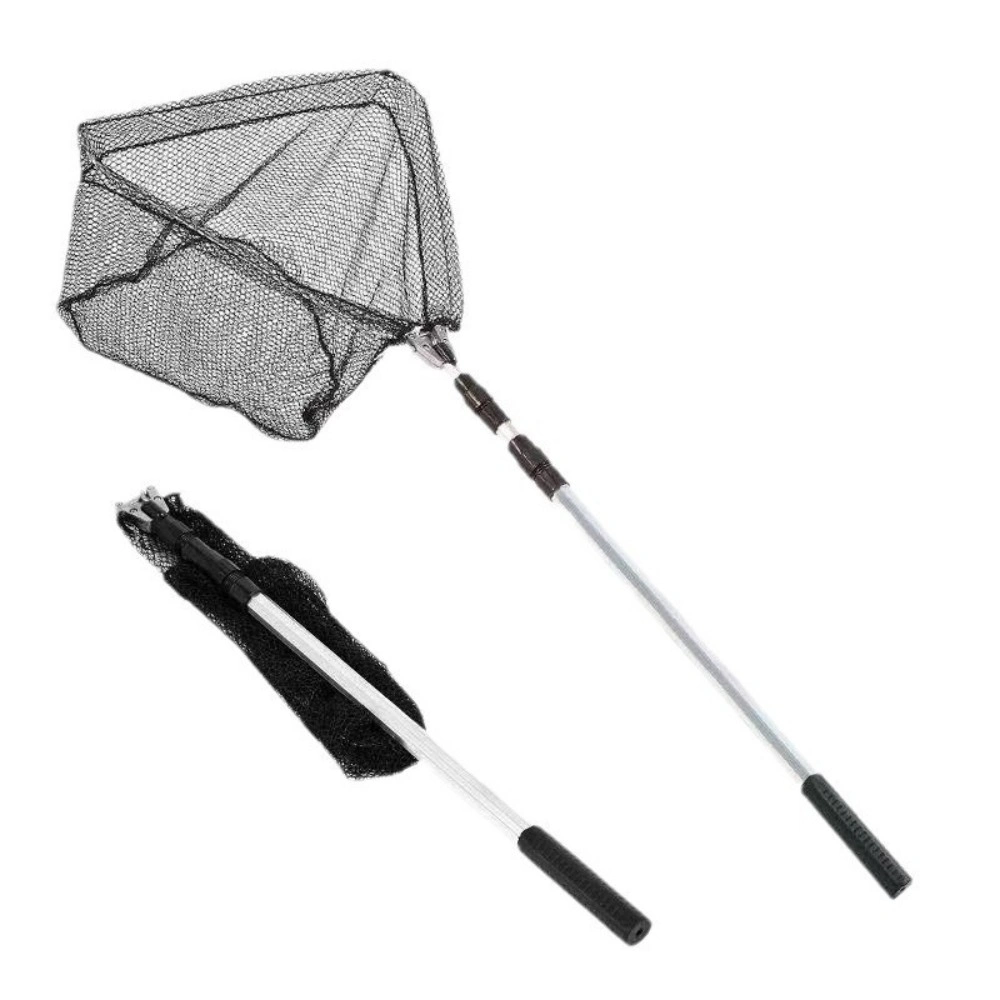 Foldable Landing Net Aluminum Alloy Frame Fishing Replacement Triangular Fishing For Easy Catches Portable Net Corrosions Resistant For Outdoor Activity view 4