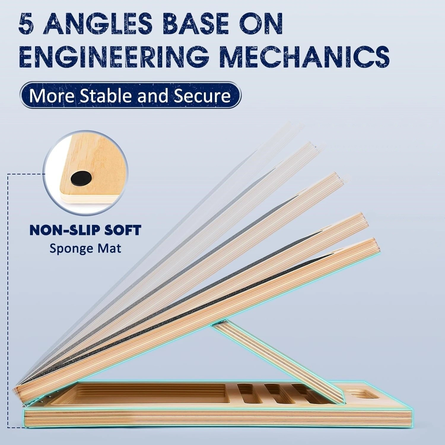 Wooden Calf Incline Board for Yoga Workout, Adjustable Slant Board Calf Stretcher, Foldable Design view 5