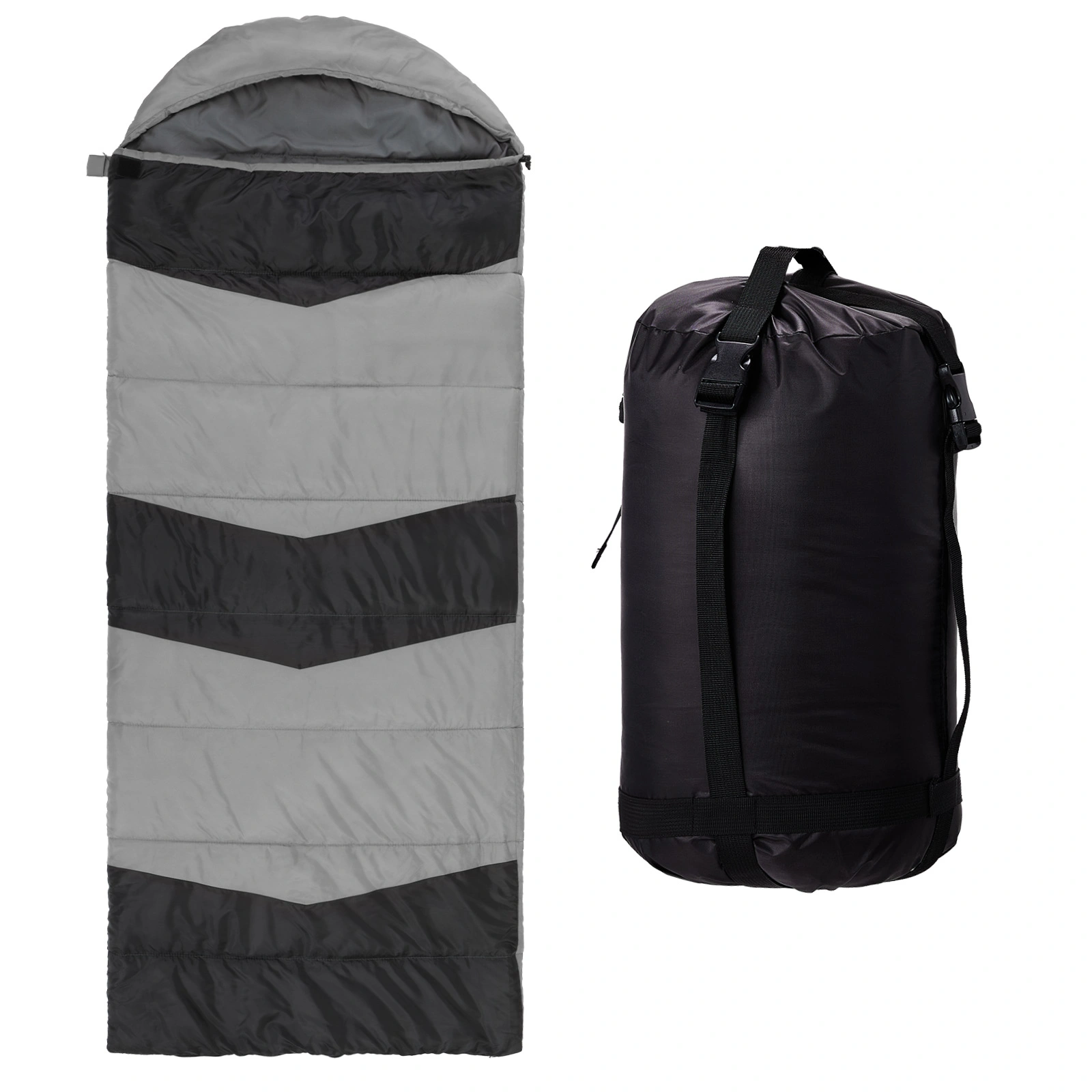 Rectangular Heated Sleeping Bag, Lightweight Sleeping Bag with Multi USB Powered Heating Pads, Waterproof Compact Envelope Sleeping Bag for Backpacking Hiking, Gray view 5