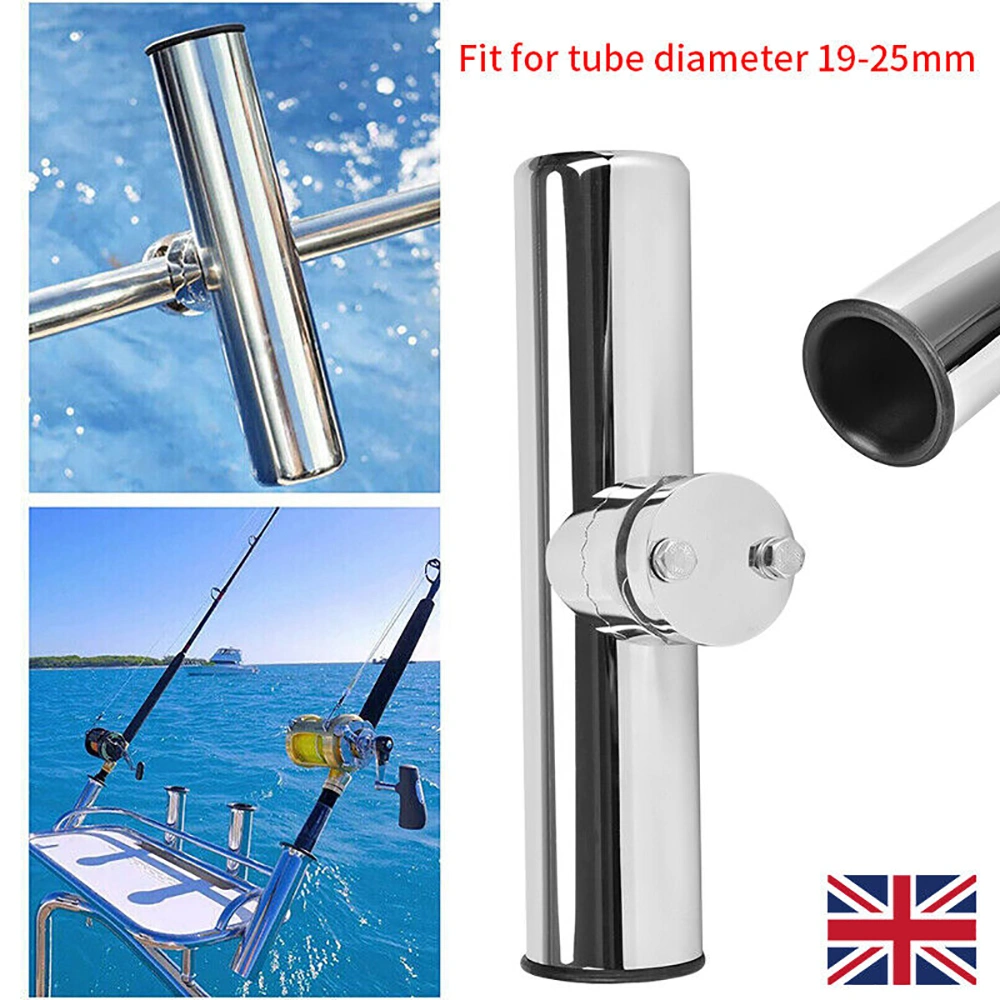 19-25mm Fishing Rod Holder Stainless Steel Rail Mount Bracket for Marine Boat UK view 3