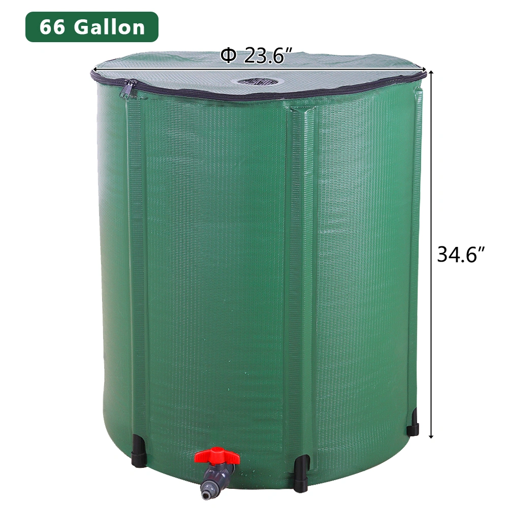 66 Gallon Folding Rain Barrel Water Collector Green view 10
