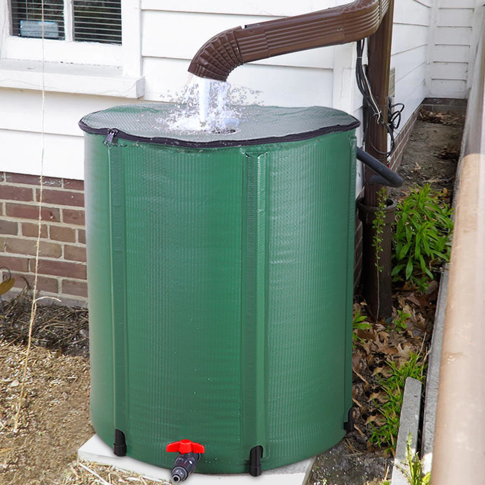 66 Gallon Folding Rain Barrel Water Collector Green view 18