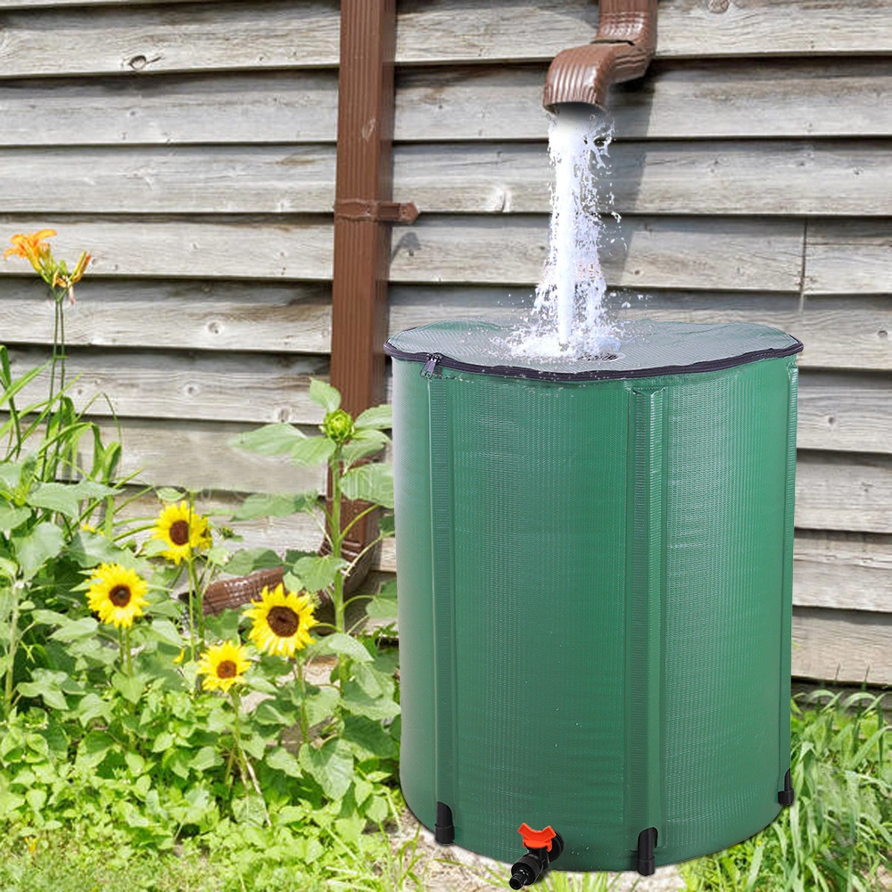 66 Gallon Folding Rain Barrel Water Collector Green view 22