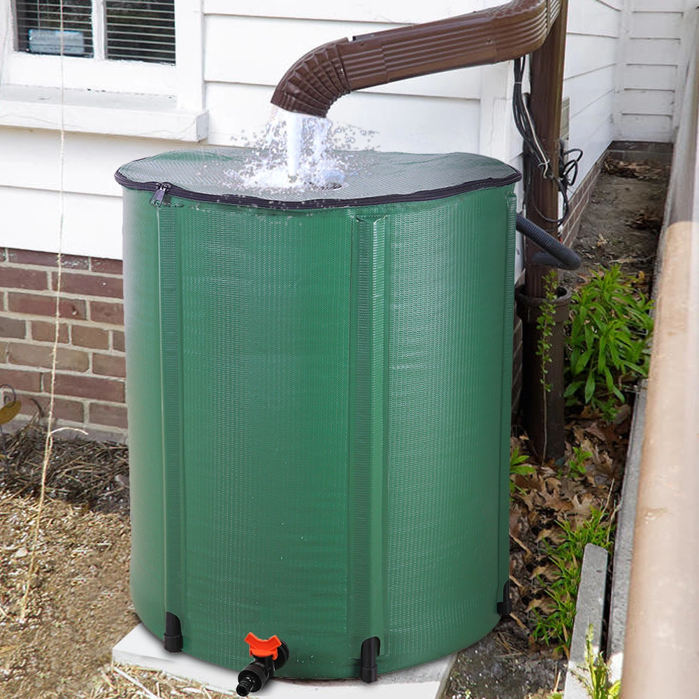 66 Gallon Folding Rain Barrel Water Collector Green view 23