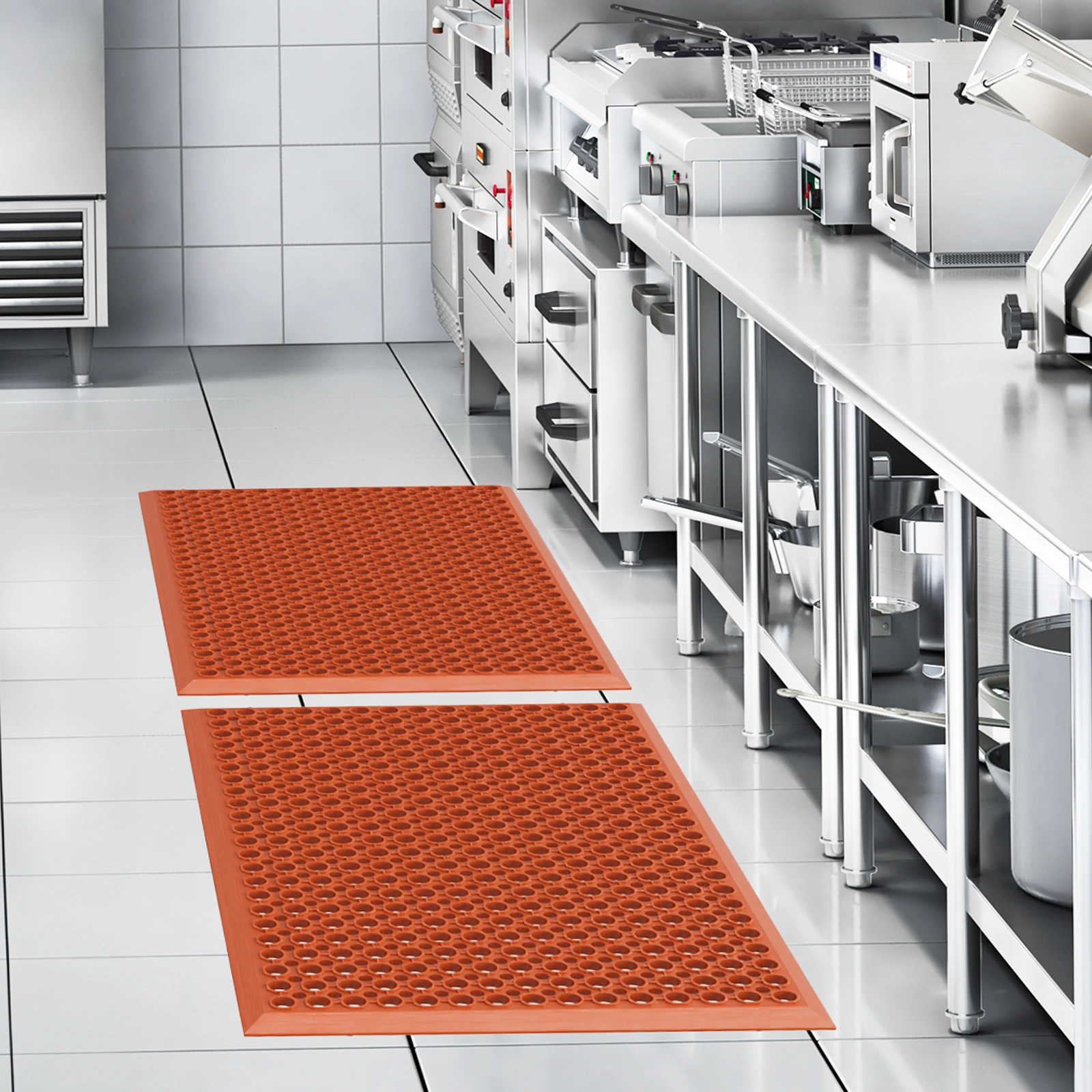 Red Rubber Floor Mat, 60*90*1cm, Anti-Fatigue & Durable view 8