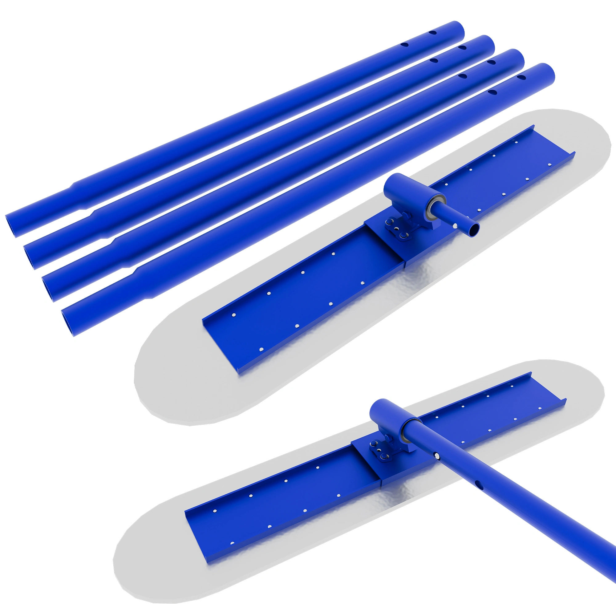 48×8 Inch Concrete Bull Float, Stainless Steel Concrete Finishing Tool, Adjustable Bracket & 4 Float Handles, Professional Smoothing for Construction Flooring