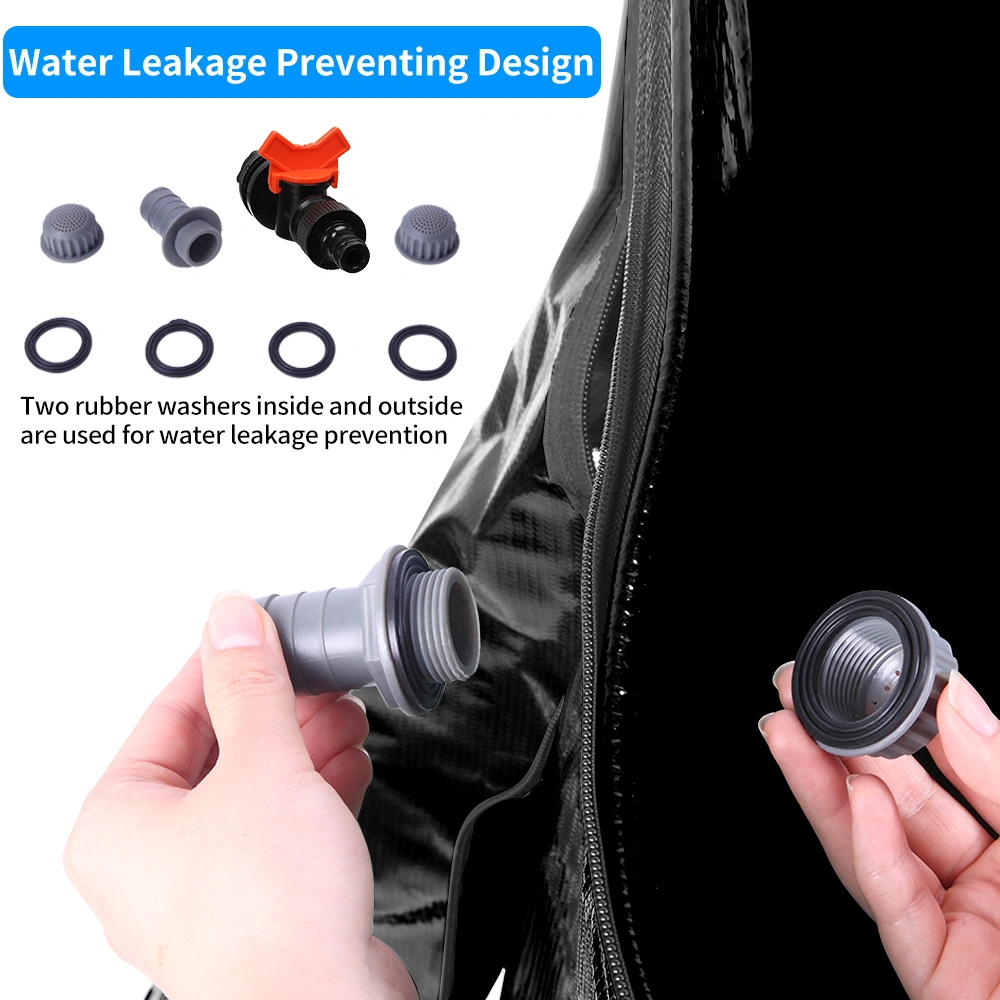 50 Gallon Folding Rain Barrel Water Collector - Black Collapsible Rain Water Barrel with Spigot, Heavy Duty Outdoor Garden Irrigation Reservoir view 7