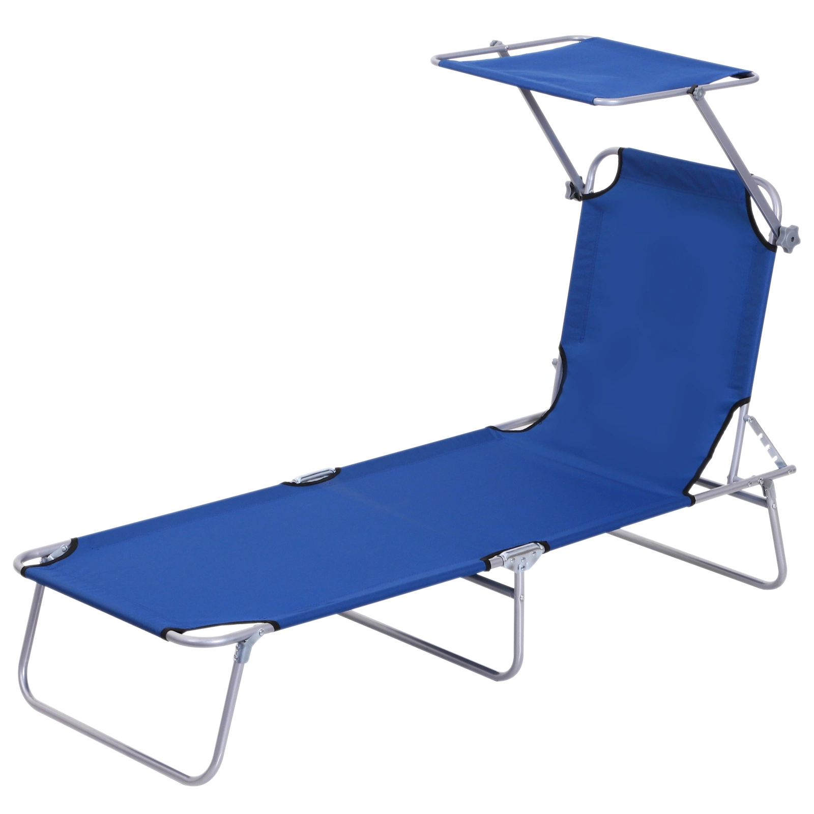 Outdoor Folding Lounge Chair with Rocking Function Portable Recliner Seat